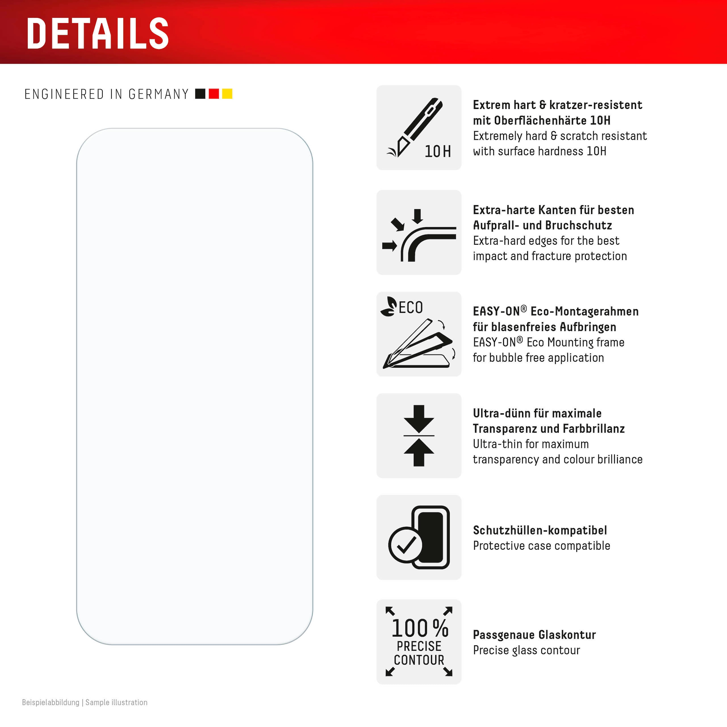 Displex Displayschutzglas »Real Glass Screen Protection«, für Google Pixel 9-Google Pixel 9 Pro-Google Pixel 10-Google Pixel 10 Pro, Displayschutzfolie, Schutzfolie, Bildschirmschutz, kratz- & stoßfest