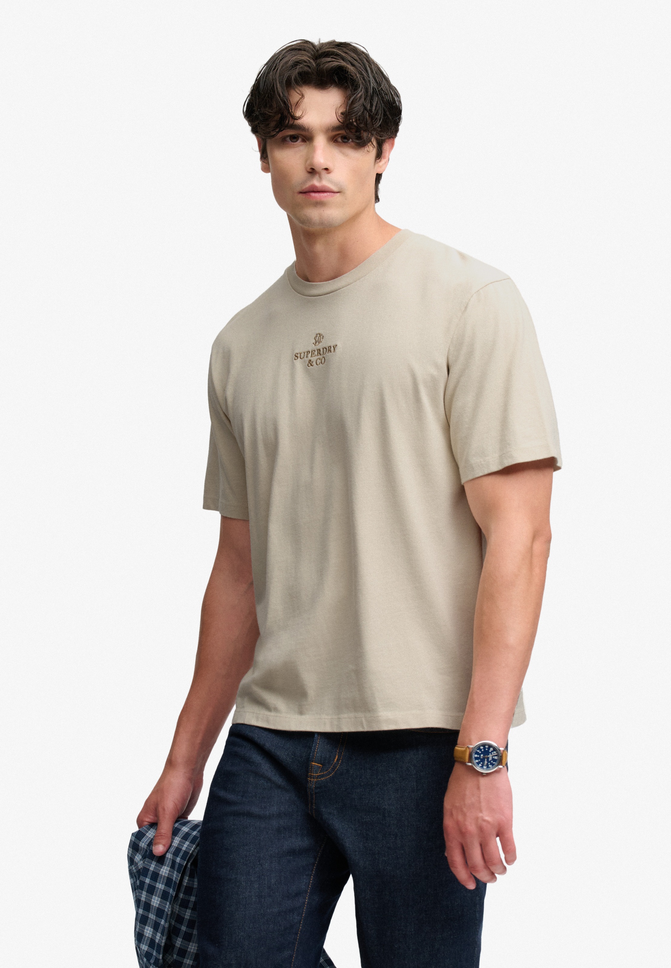 Superdry Rundhalsshirt »MICRO LOGO T SHIRT« Baumwolle, loose fit