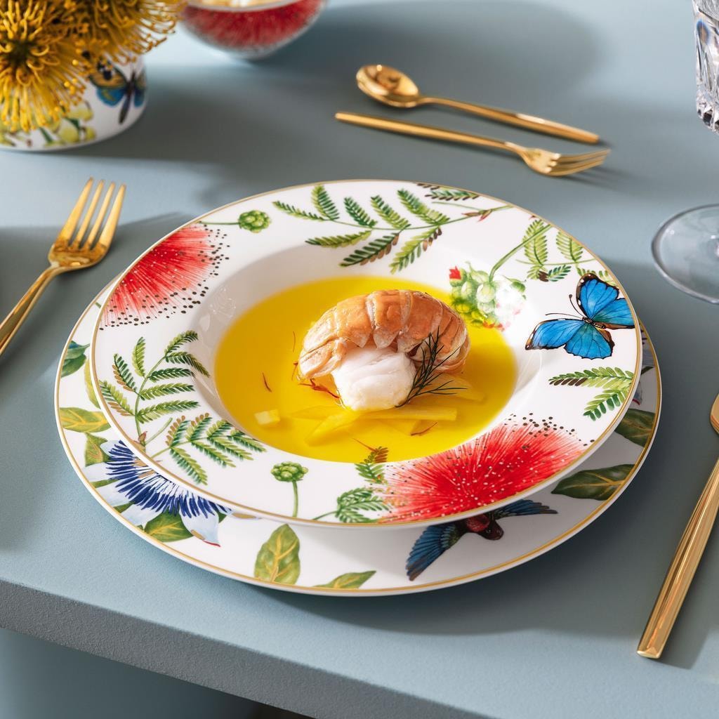 Villeroy & Boch Geschirr-Set »Tafelservice Amazonia Anmut 18er Set bunt« Handwäsche wird empfohlen