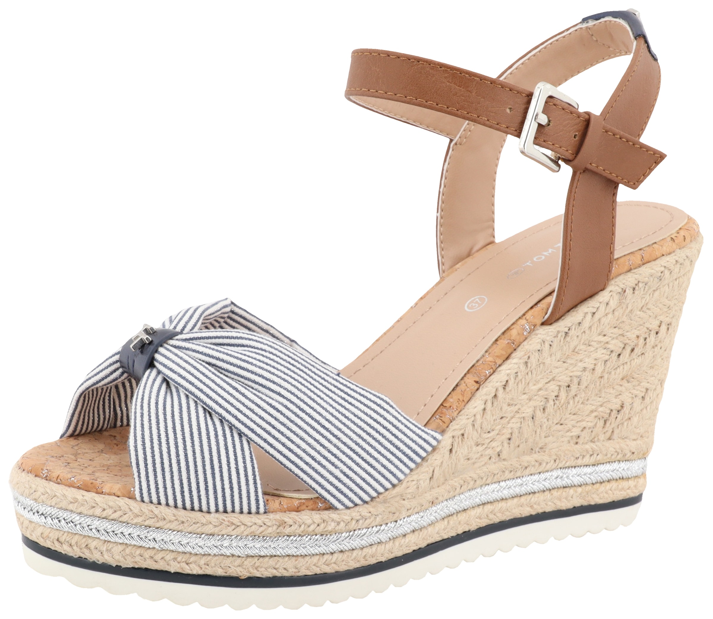 TOM TAILOR High-Heel-Sandalette »Valeria«, Sommerschuh, Sandale, Keilabsatz, mit gepolsterter...