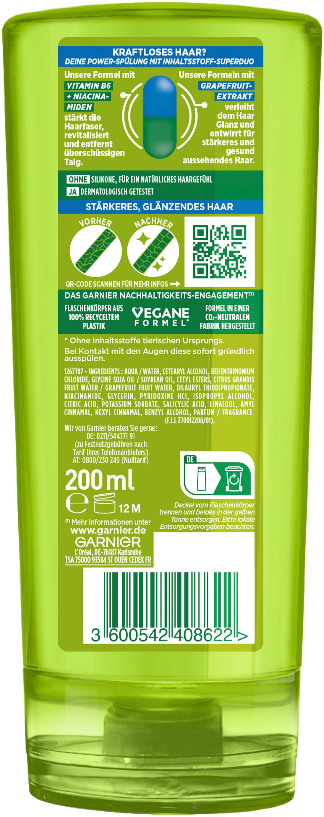 GARNIER Haarspülung »Garnier Fructis Kraft & Glanz Spülung« online  bestellen | UNIVERSAL