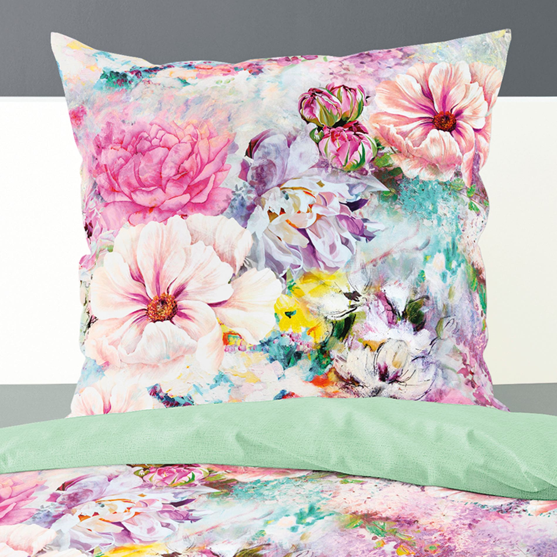 BIERBAUM Wendebettwäsche »Colorful Flowers«, mit floralem Digitalprint