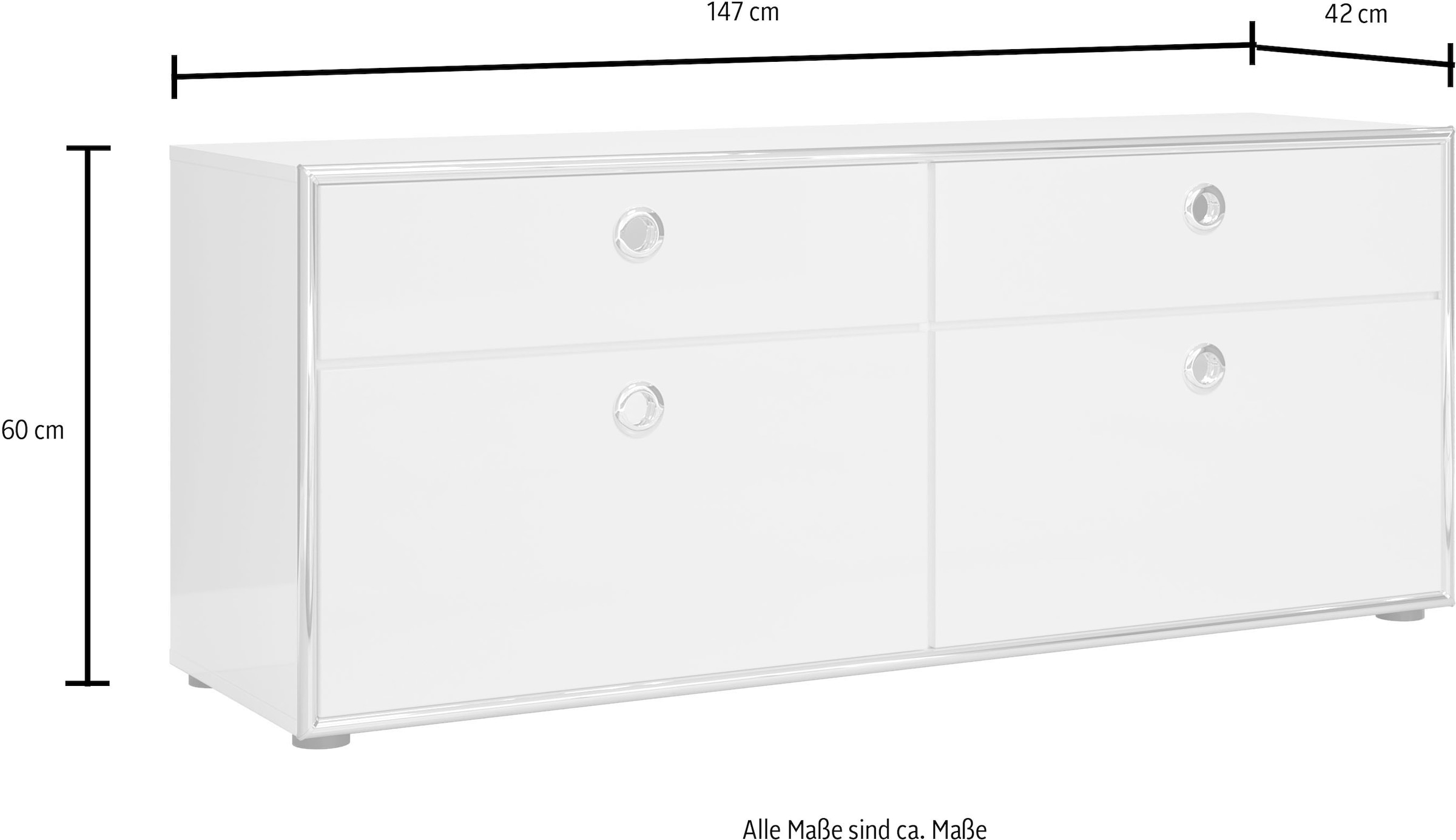 Places of Style Lowboard »Imperia«, elegante Hochglanzoptik aus Italien