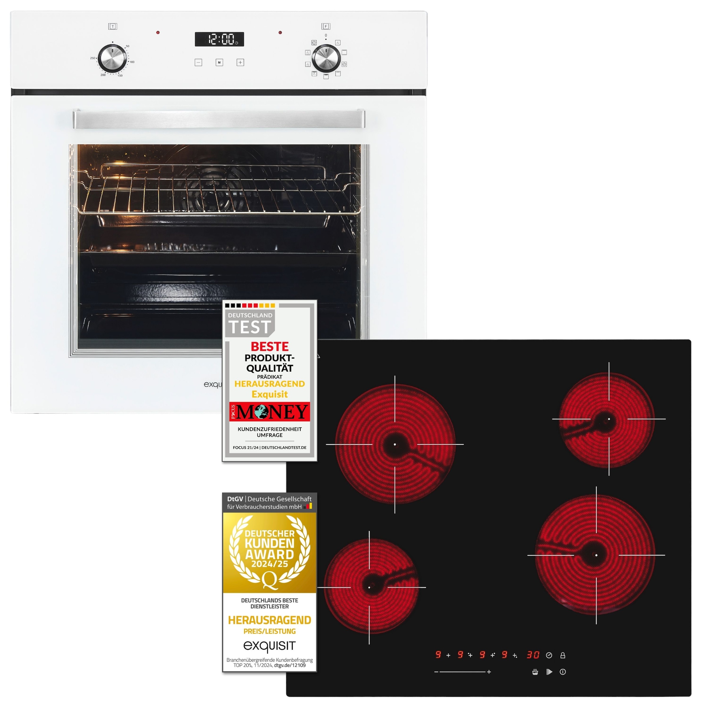 exquisit Backofen-Set »BAKO76600H weiss«, Kühlventilator