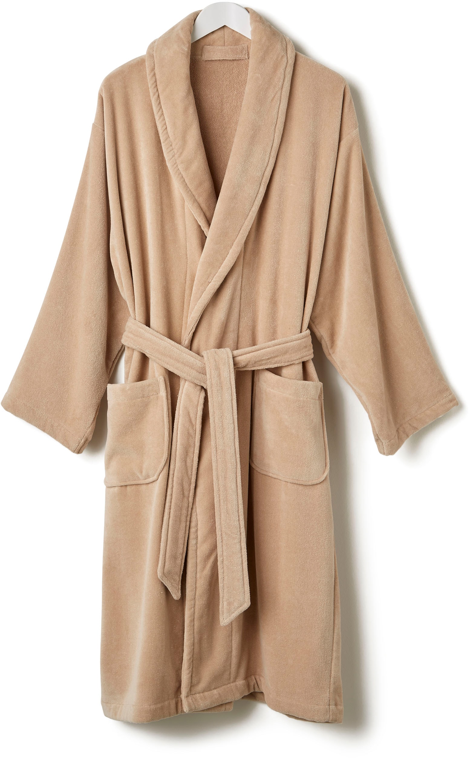 CHRISTY Women's 'Supreme Velour' 100% Sheared Cotton Bath Robe in Light Brown | Size: Large
