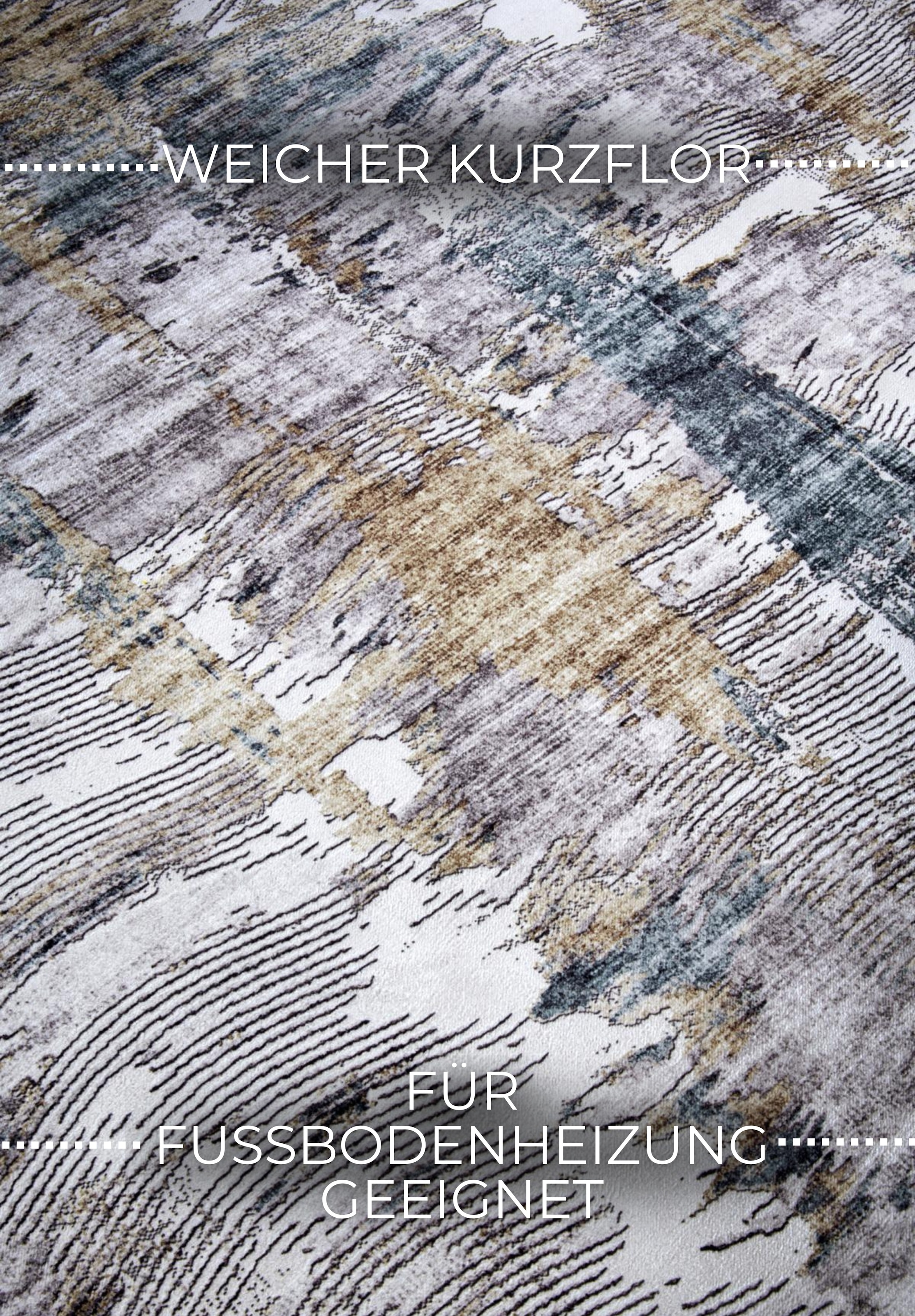 ELLE DECORATION Teppich »Malard« rechteckig 5 mm Höhe Kurzflor, Anti Rutsch, Vintage, Modern, Wohnzimmer, Flur