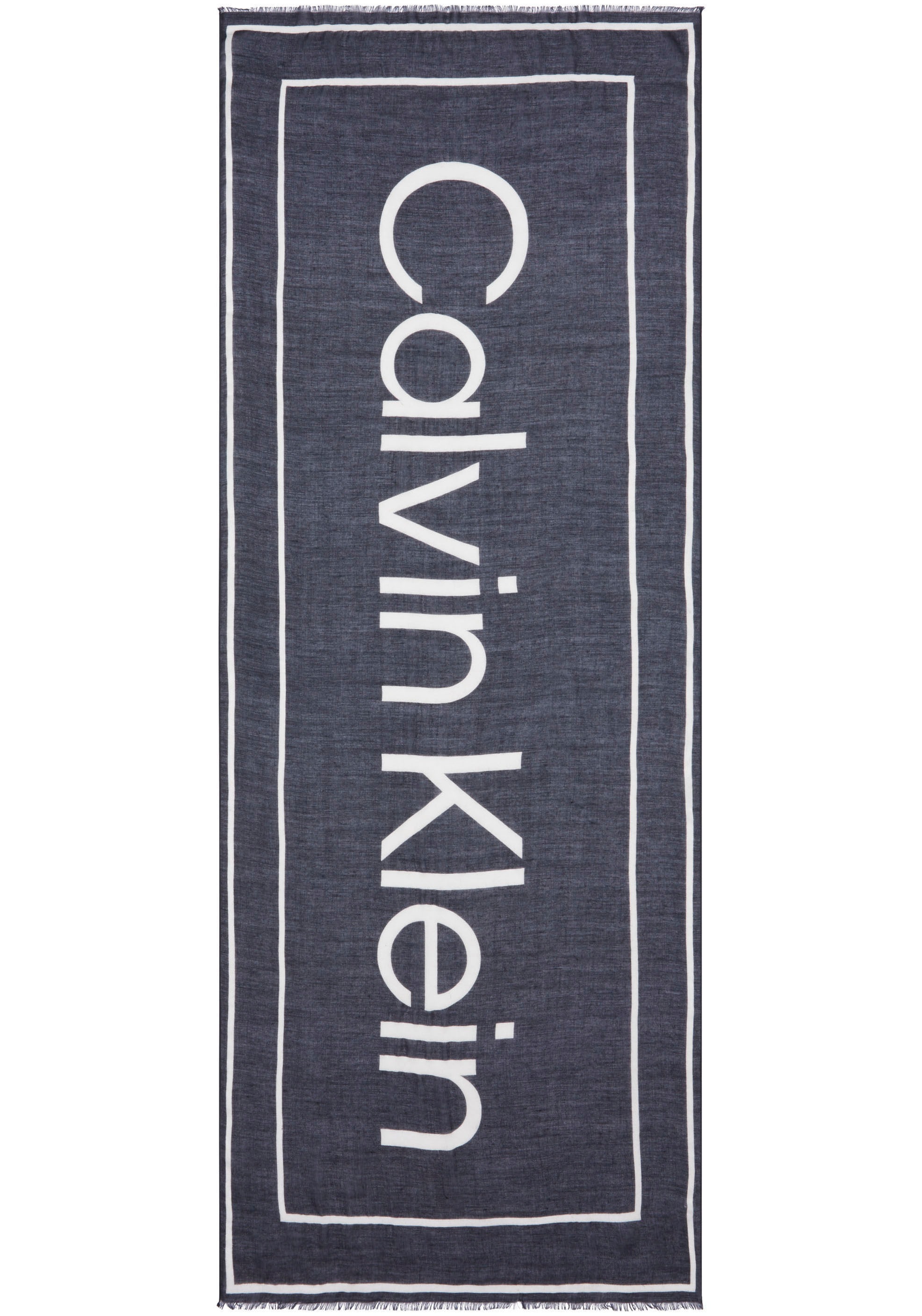 Calvin Klein Schal »LARGE LOGO LW WOOL STOLE«, Logodruck