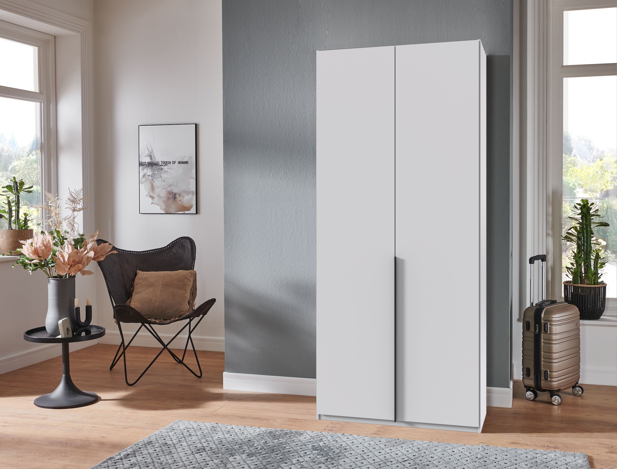 Wimex Kleiderschrank »Mugano,in 5 Breiten,2 Höhen,2 Tiefen, viele Farben, Made in Germany« in Basic oder Premium Ausstattung,  mit langen Griffen aus Metall, mit oder ohne Spiegel