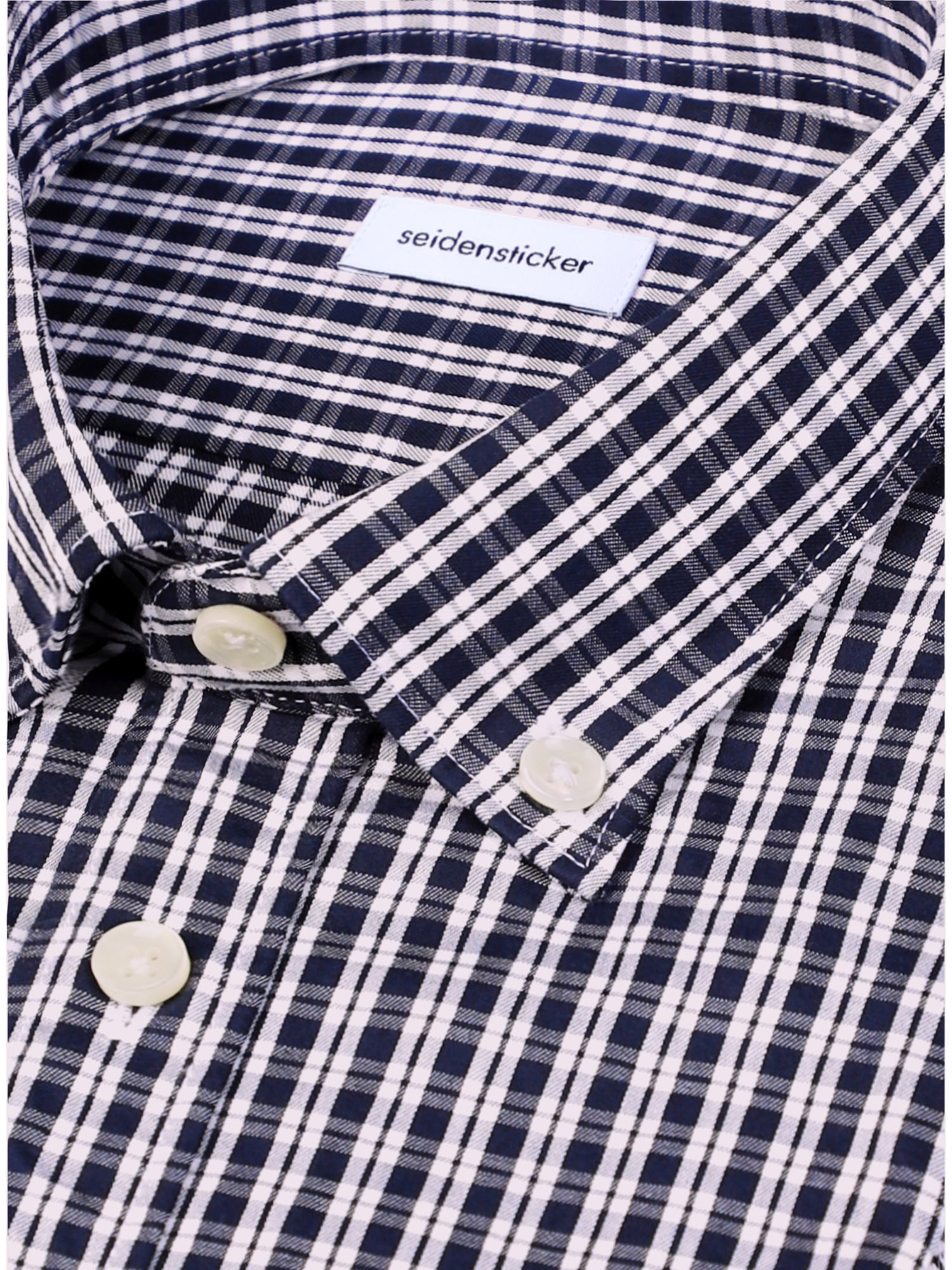 seidensticker Businesshemd Slim 1/1 Button-Down-Kragen Karo