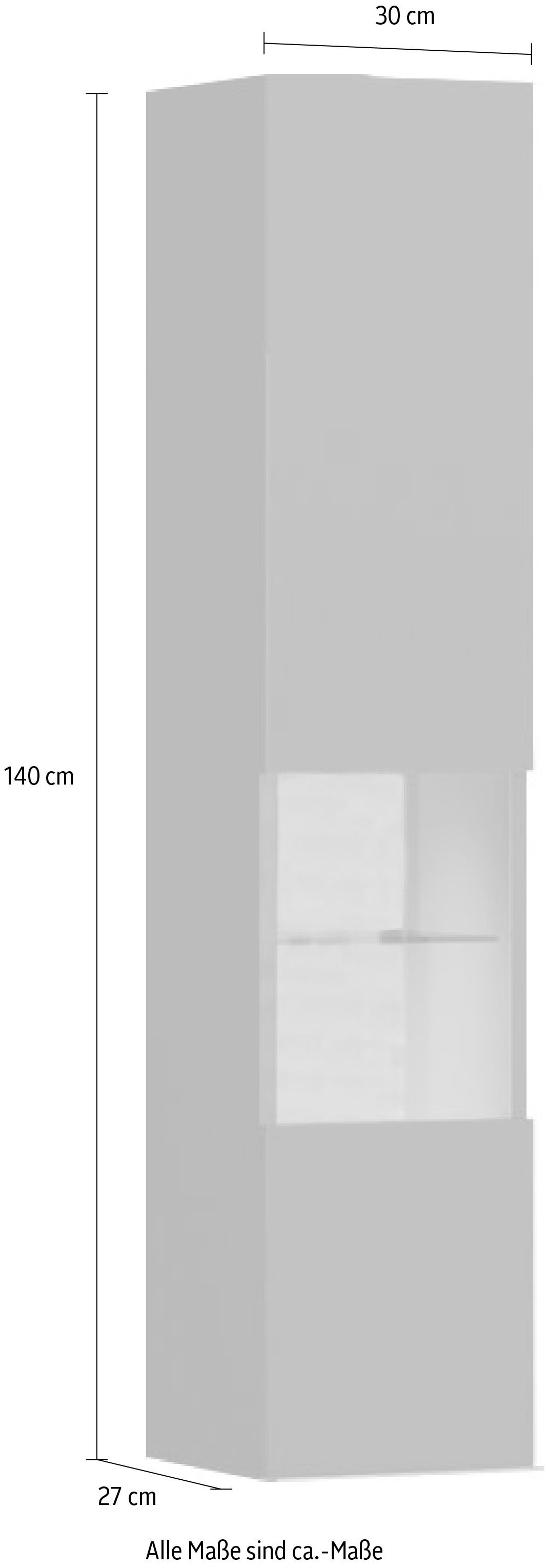 Places of Style Glasvitrine »Onyx«, hochwertig UV lackiert, mit Soft-Close-Funktion, Höhe 140cm