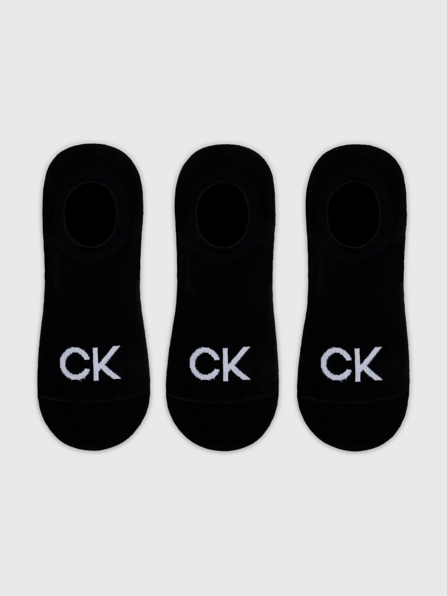 Calvin Klein Jeans Füßlinge »CK MEN FOOTIE HIGH CUT 3P LOGO«, (3 Paar), No Show Socks, Anti-Slip-Ferse, CK-Logo, High-Cut
