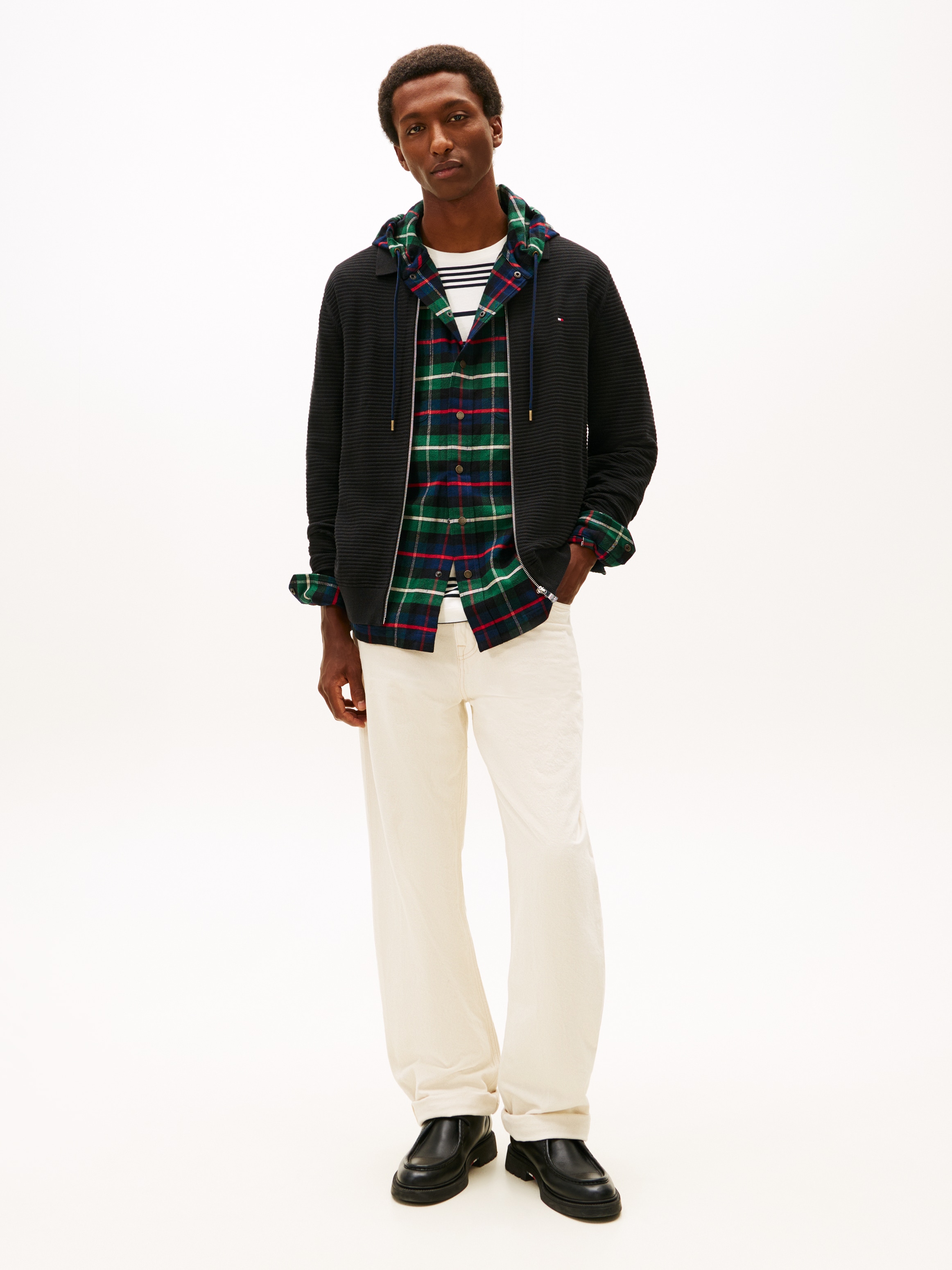 Tommy Hilfiger Cardigan »SEASONAL STRUCTURE« strukturiert, mit Polokragen, regular fit