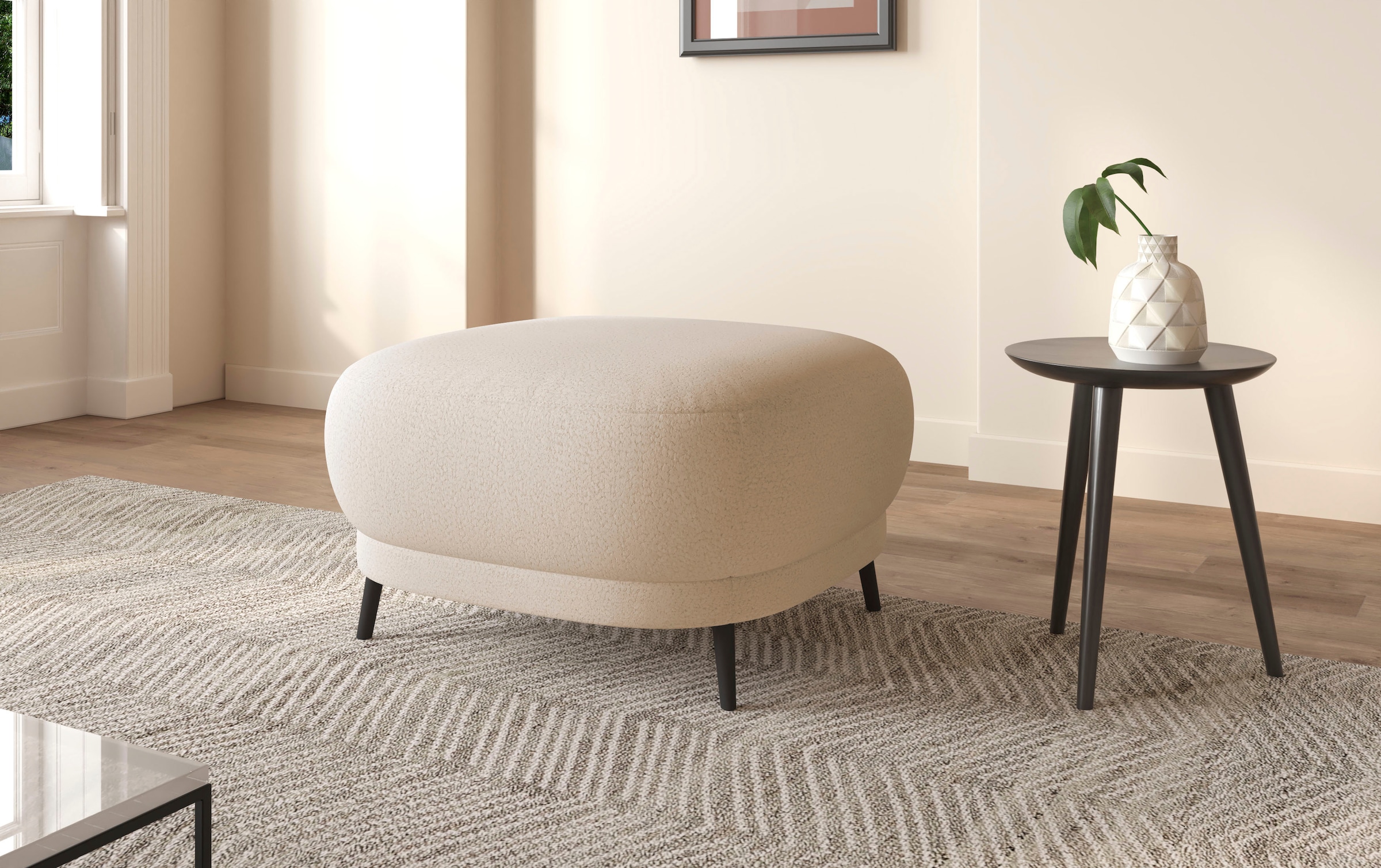 sit&more Polsterhocker »Blues«, mit Metallfüßen, schwarz-matt