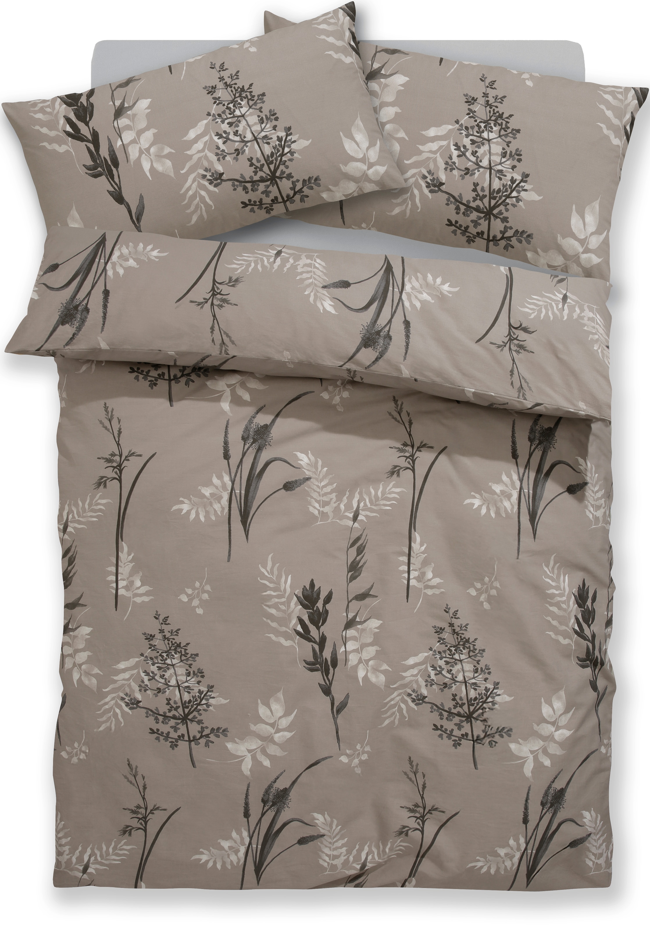 BIERBAUM Bettwäsche »Hellena« 2 Stk. tlg. in Gr. 135x200 oder 155x220 cm, 100% Baumwolle, Gräser