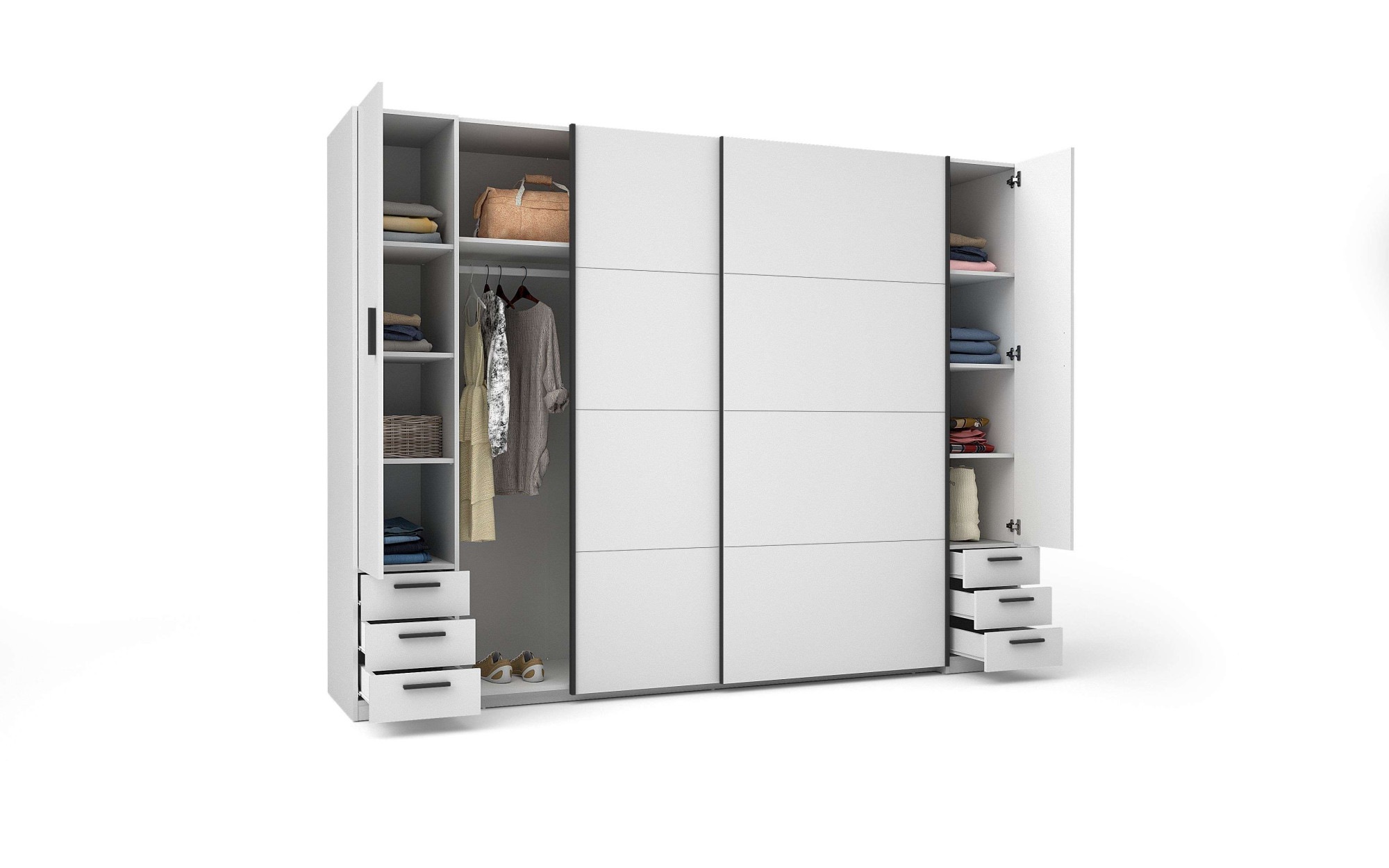 INOSIGN Kleiderschrank »Antioch, FSC-zertifiziert, mit Dreh-UND Schiebetüren«, (B/T/H 270/61,4/207cm, inklusive Einlegeböden und Kleiderstangen), mit oder ohne Spiegel und Schubladen - YOUR Choice