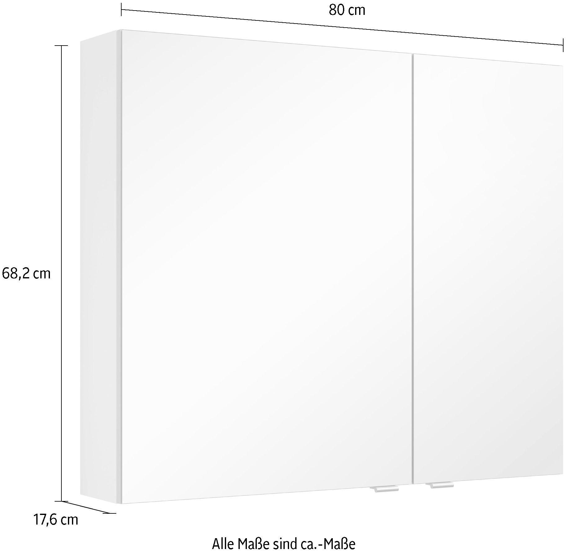 MARLIN Spiegelschrank Garantie vormontiert doppelseitig 3 verspiegelten mit Türen, XXL mit »3980«, Jahren