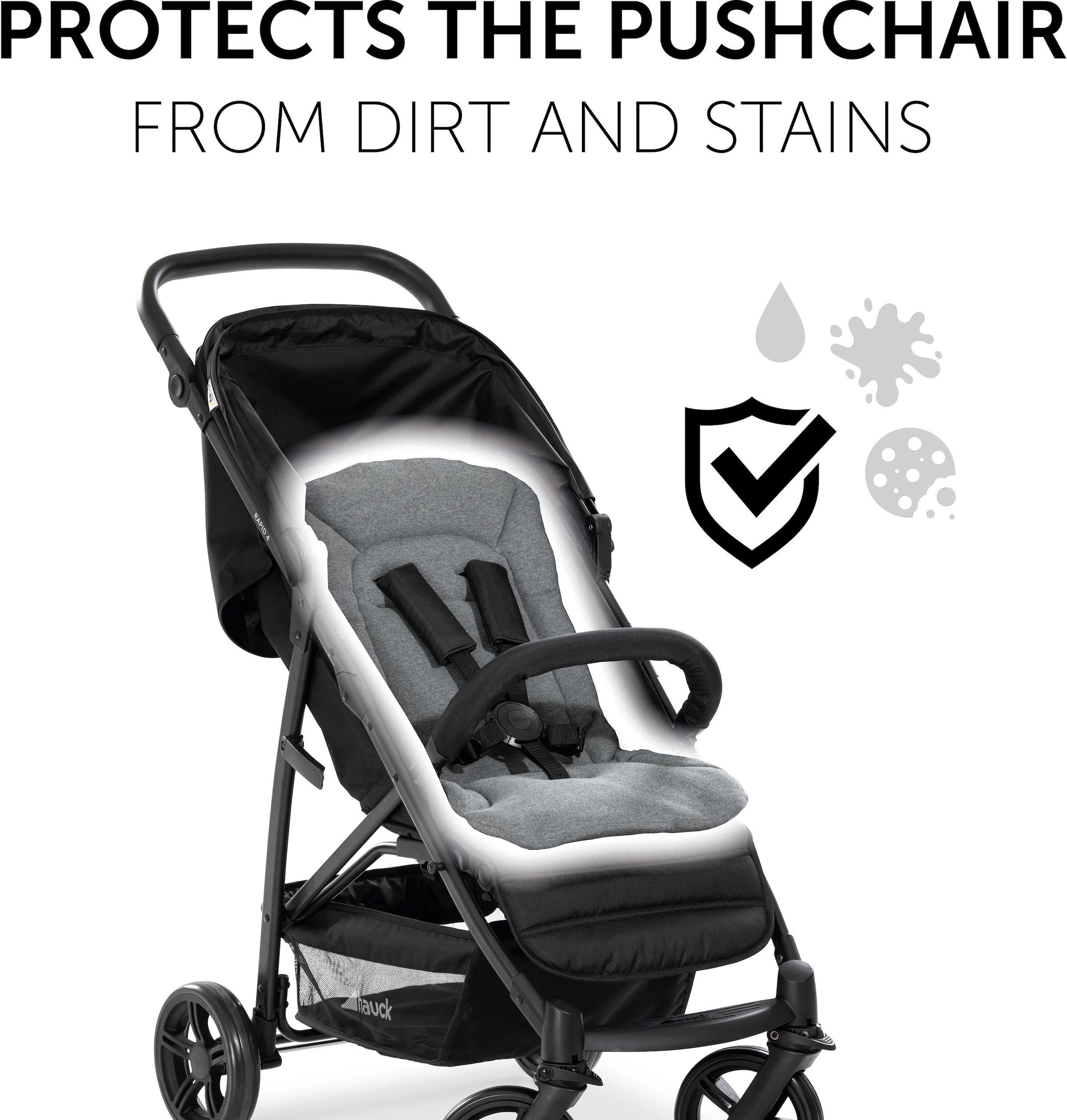 Hauck Kinderwagen-Sitzauflage »Seat Liner, charcoal«, auch für Buggys geeignet