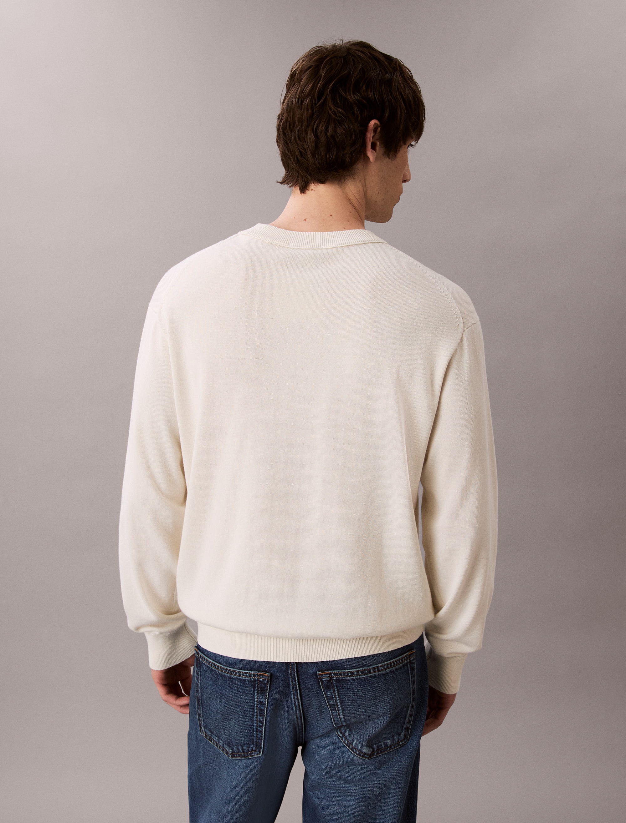 Calvin Klein Jeans Strickpullover »LS EZ COTTON CREWNK SWEATER 12GG« Mit Rundhalsausschnitt