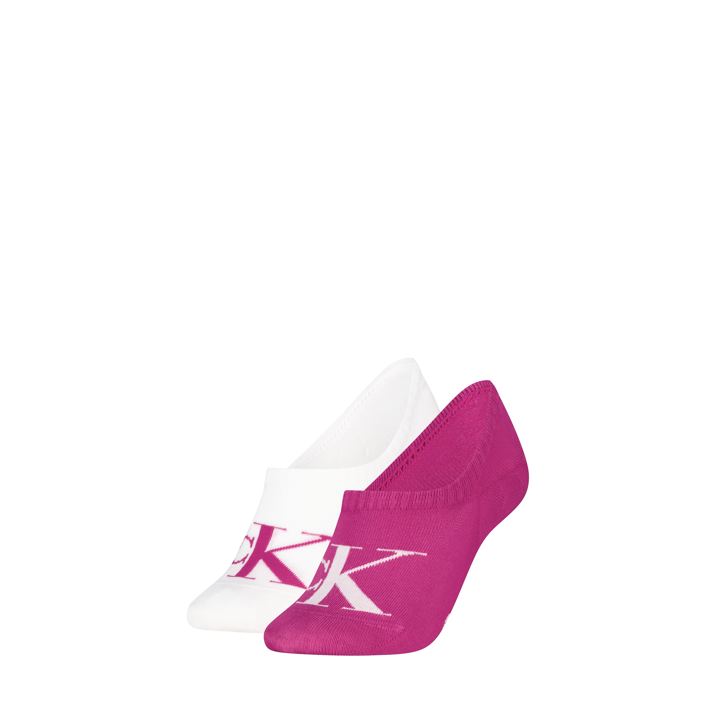 Calvin Klein Jeans Füßlinge »CKJ WOMEN FOOTIE HIGH CUT MONOGRAM« 2 Paar,  hoch geschnittene Silhouette, Cotton-Mix, elastisch