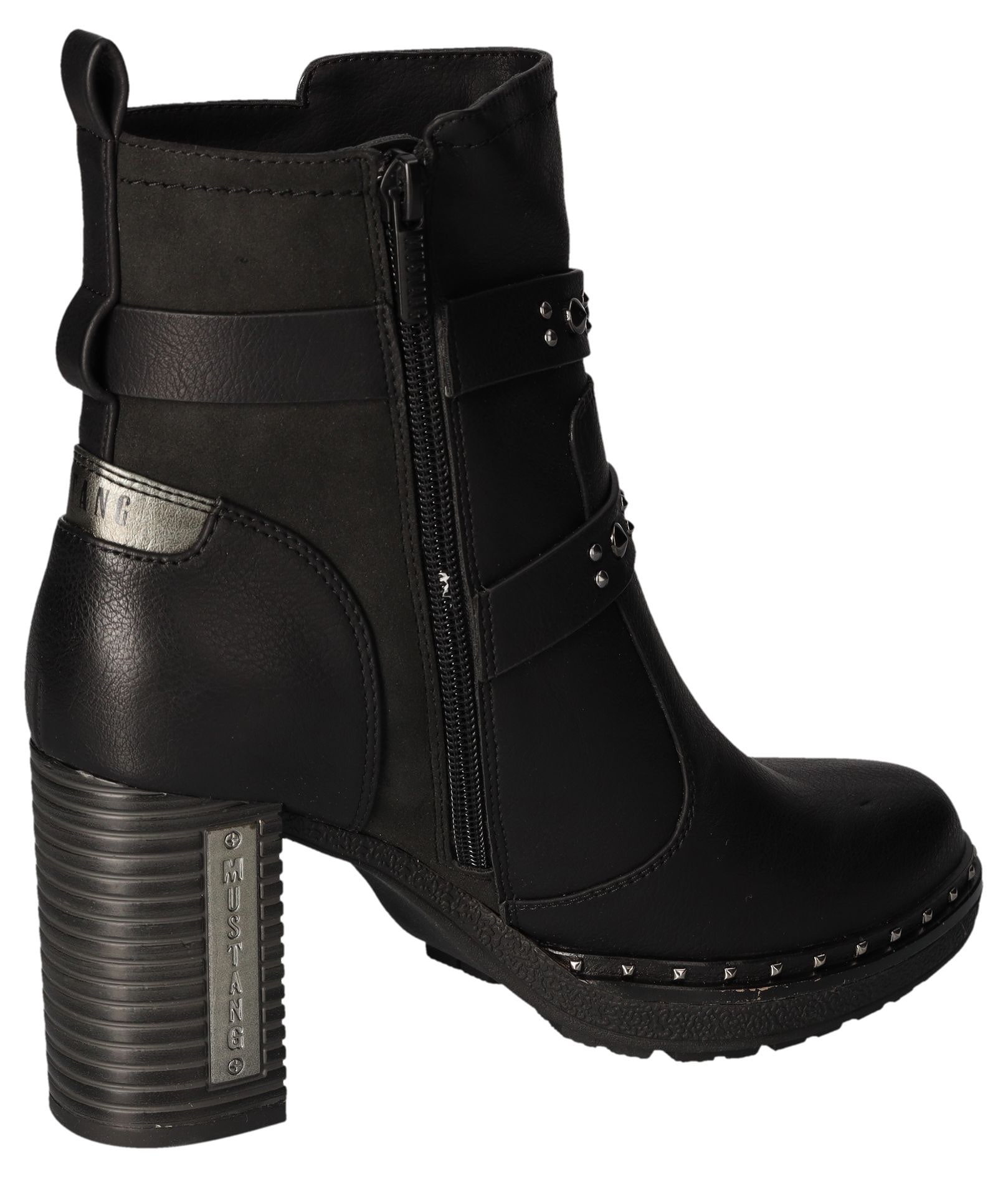 Mustang Shoes Plateaustiefelette, Stiefelette, Bikerboots mit Innenreißverschlus