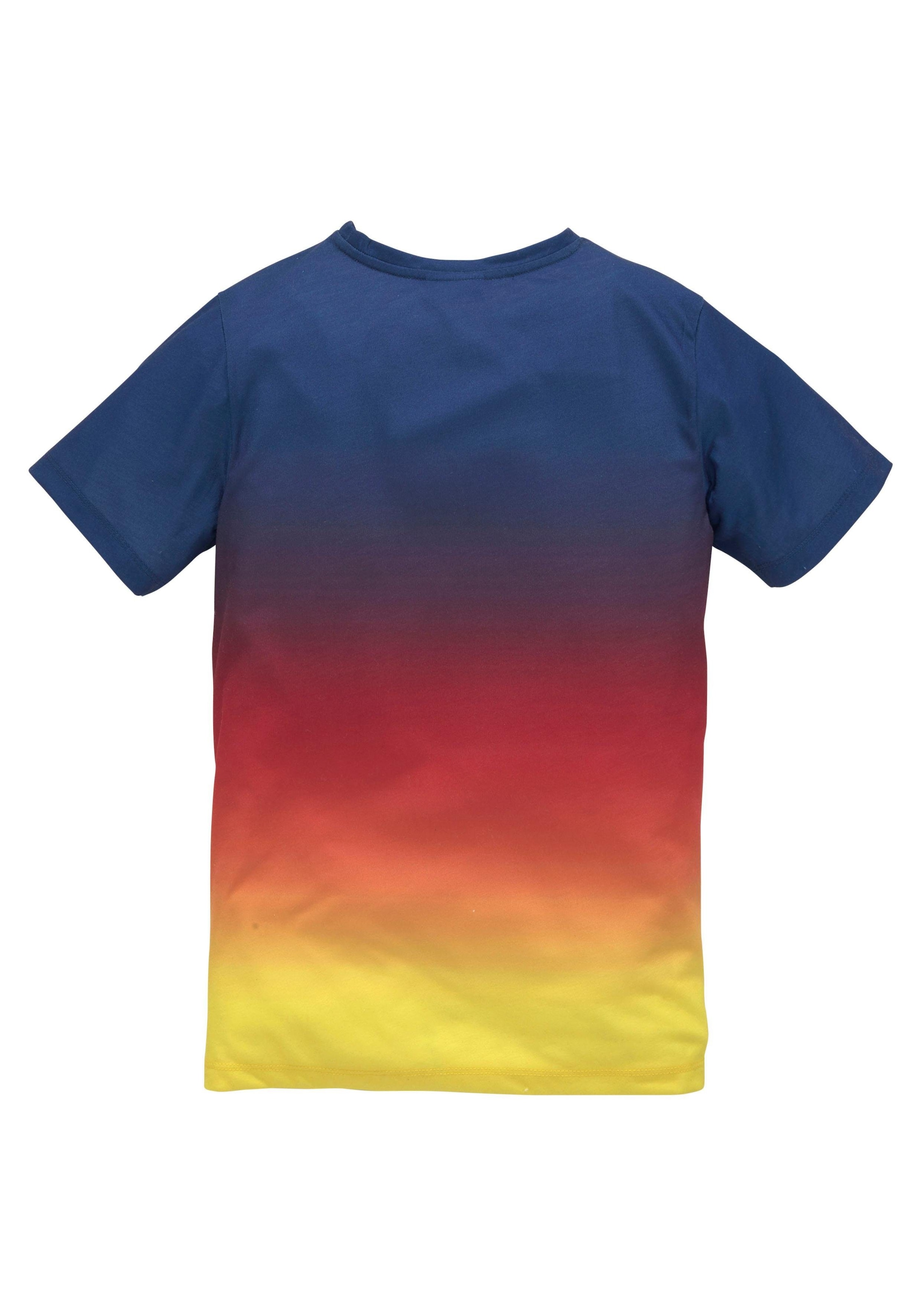 Chiemsee mit Farbverlauf vorn T-Shirt, bei Druck im