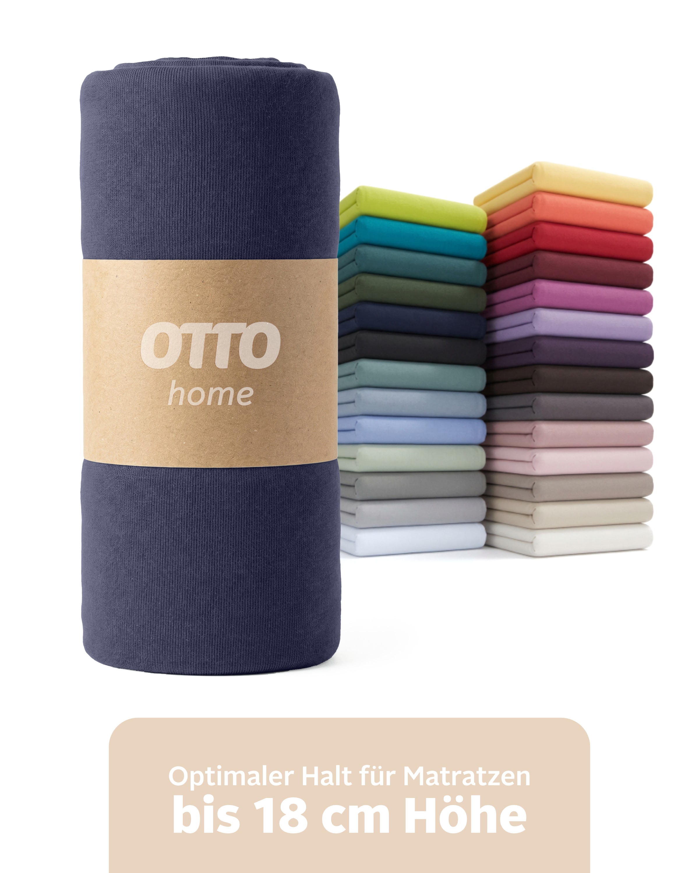 OTTO home Spannbettlaken "PHYSALIS in BASIC und PREMIUM Qualität, 100% Baumwolle" für Matratzen bis 18 cm Höhe, Bettlaken, Spannbetttuch, pflegeleicht