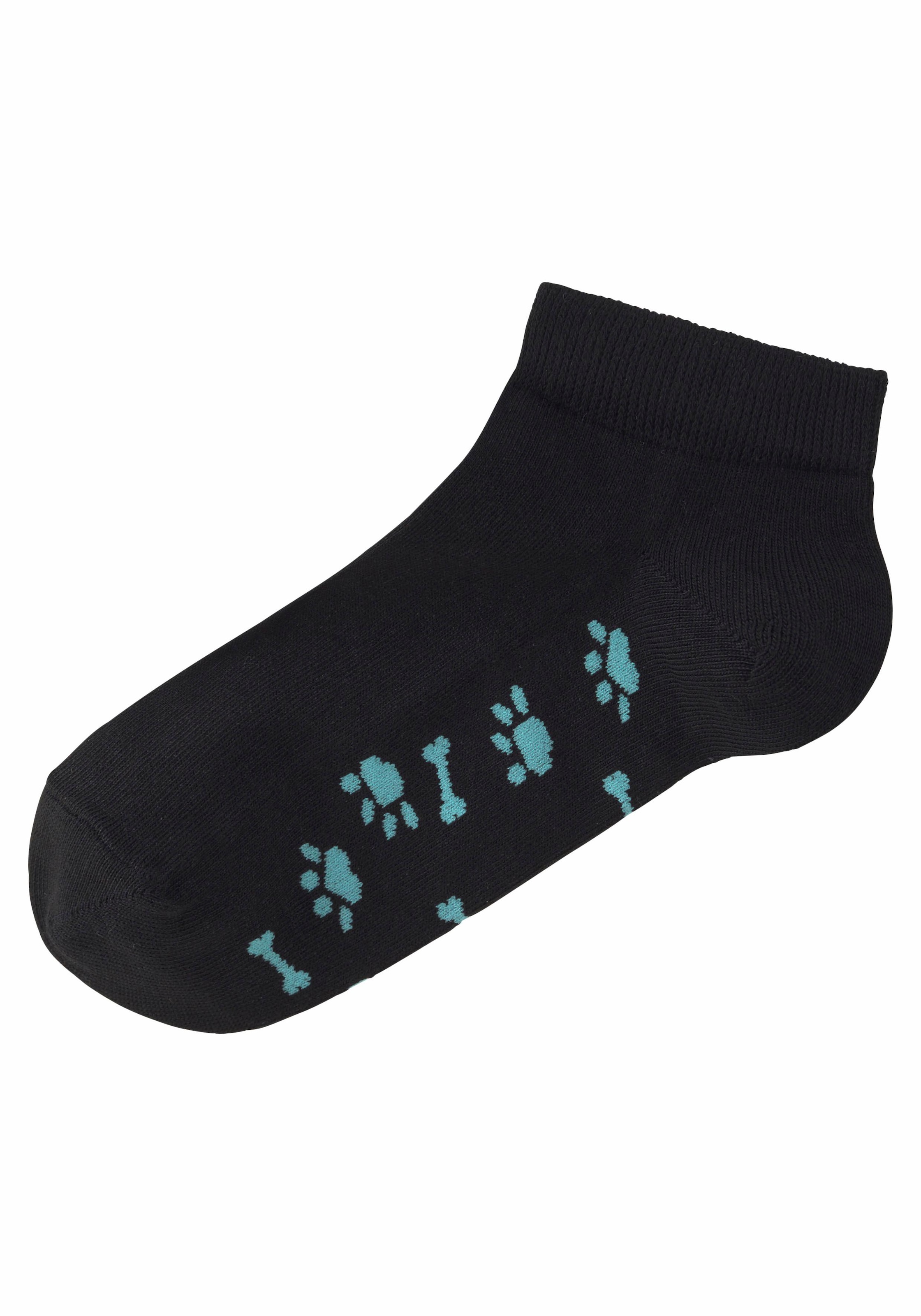 Arizona Sneakersocken, (Packung, 5 Paar), mit süßem Pfotendesign unter der Sohle