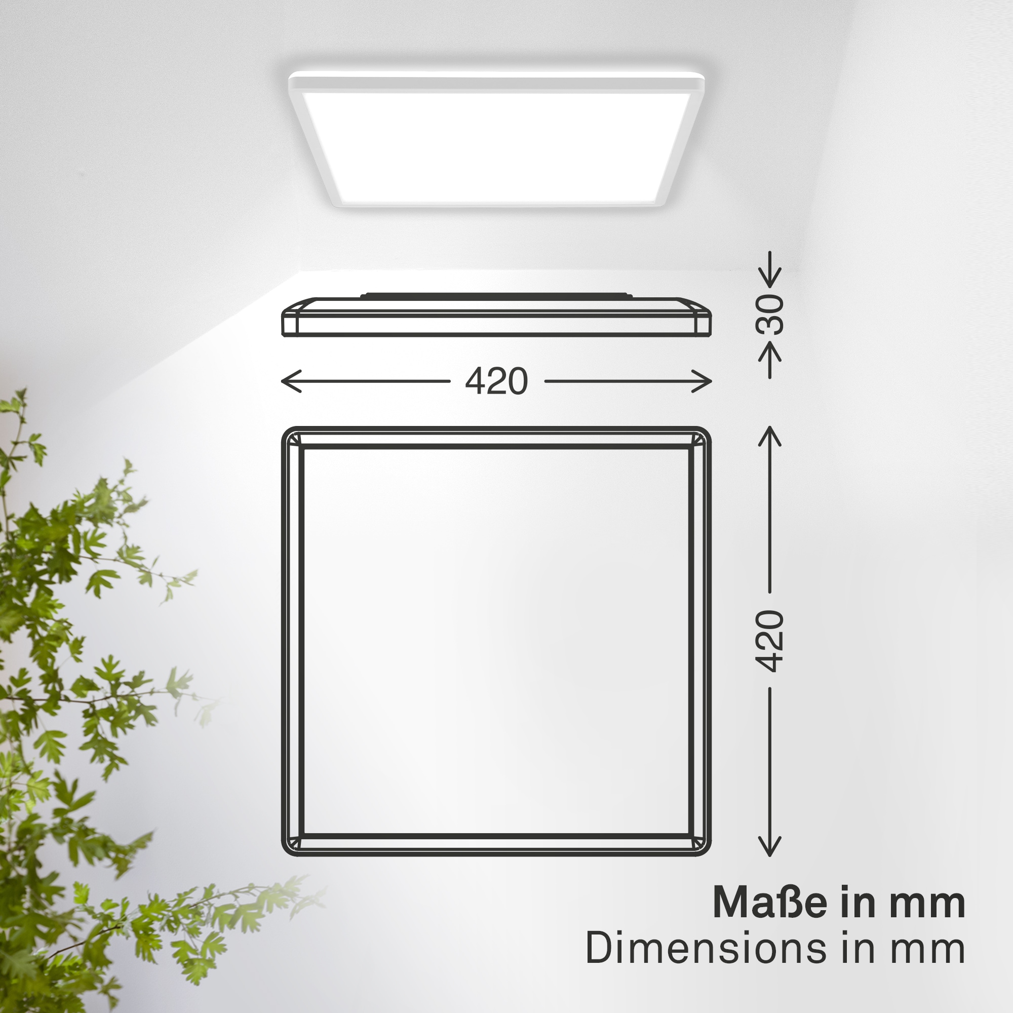 B.K.Licht LED Panel »SHALLOW« LED-Board 1 Stk. Neutralweiß 42x42x3 cm, Badlampe, Badezimmer, Küche, Wohnzimmer