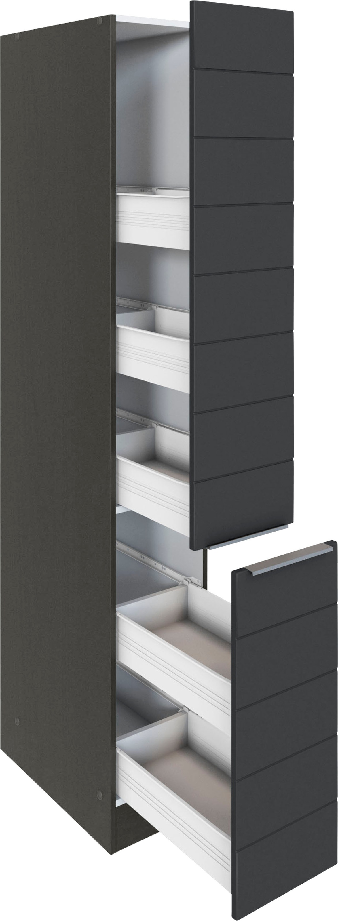 KOCHSTATION Apothekerschrank »KS-Luhe«, 30 cm breit, hochwertige MDF-Fronten mit waagerechter Lisene