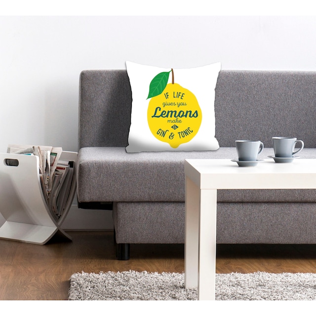 queence Dekokissen »Lemons«, mit einer Zitrone, Kissenhülle ohne Füllung, 1  Stück online kaufen