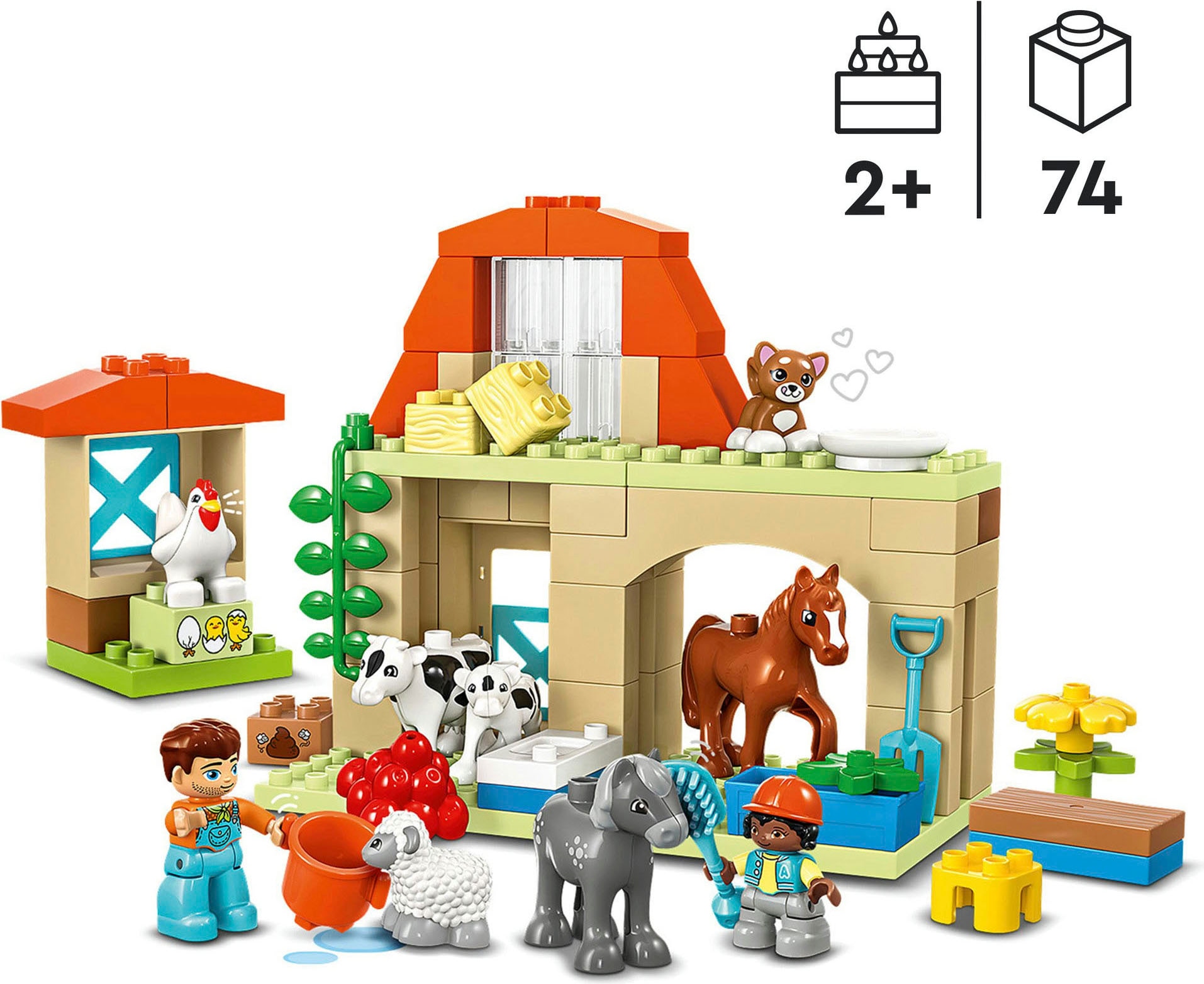 LEGO® Konstruktionsspielsteine »Tierpflege auf dem Bauernhof (10416), LEGO  DUPLO Town«, (74 St.), Made in Europe bei