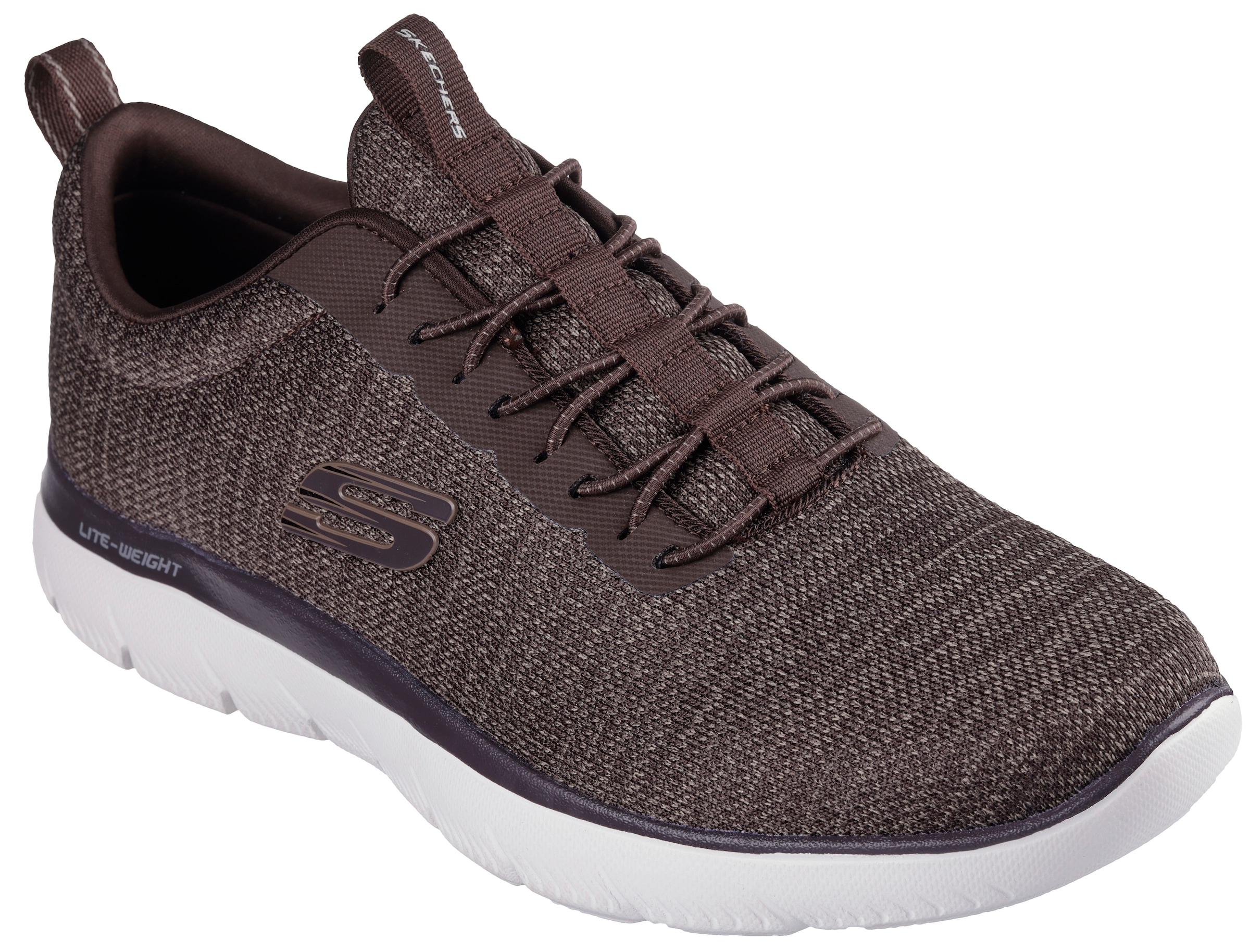 Skechers Slip-On Sneaker »SUMMITS-«, Slipper, Freizeitschuh, Halbschuh mit Elastic Schnürsenkel