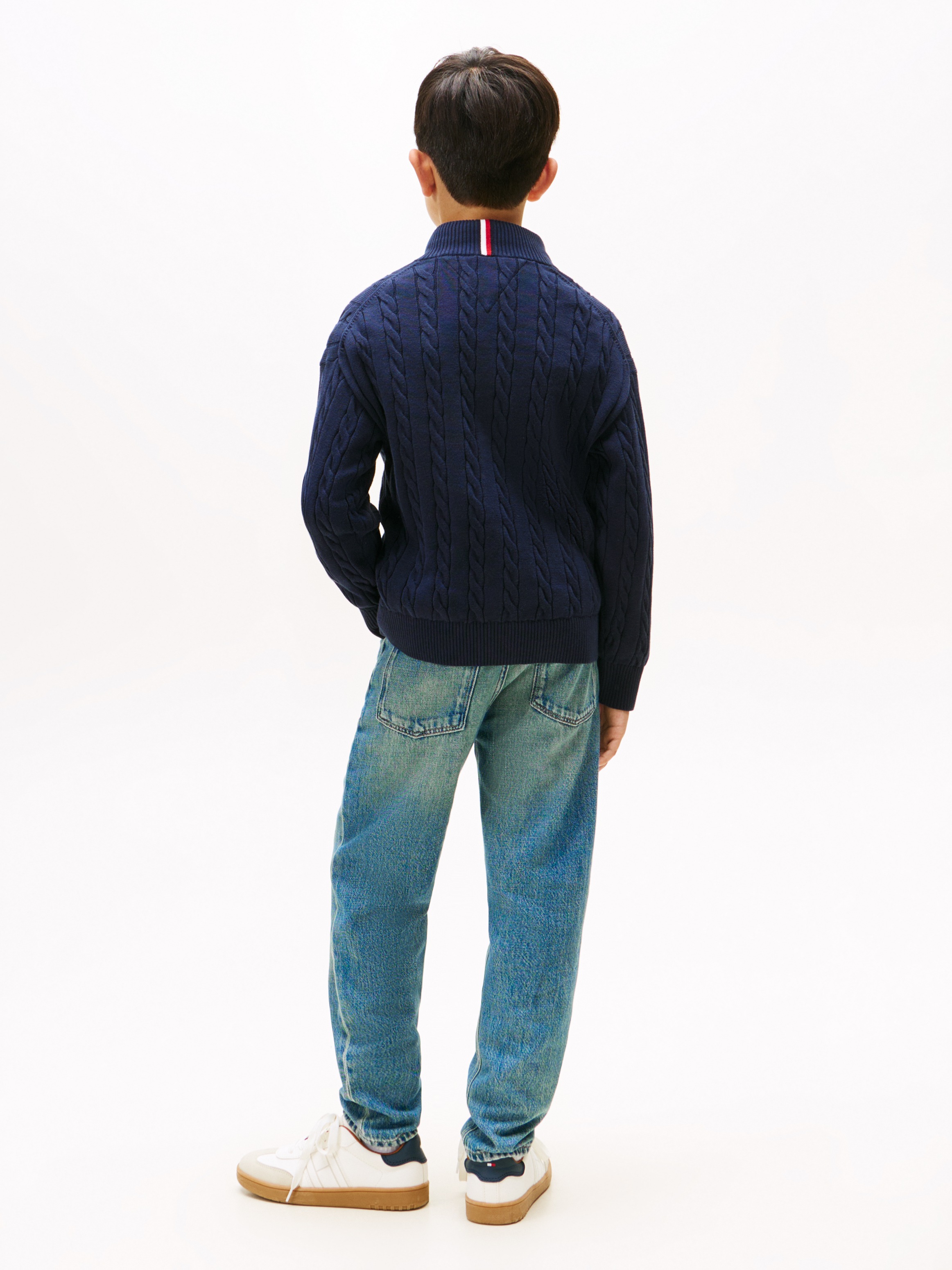 Tommy Hilfiger Strickpullover »COTTON CABLE HALF ZIP SWEATER« Kinder bis 16 Jahre