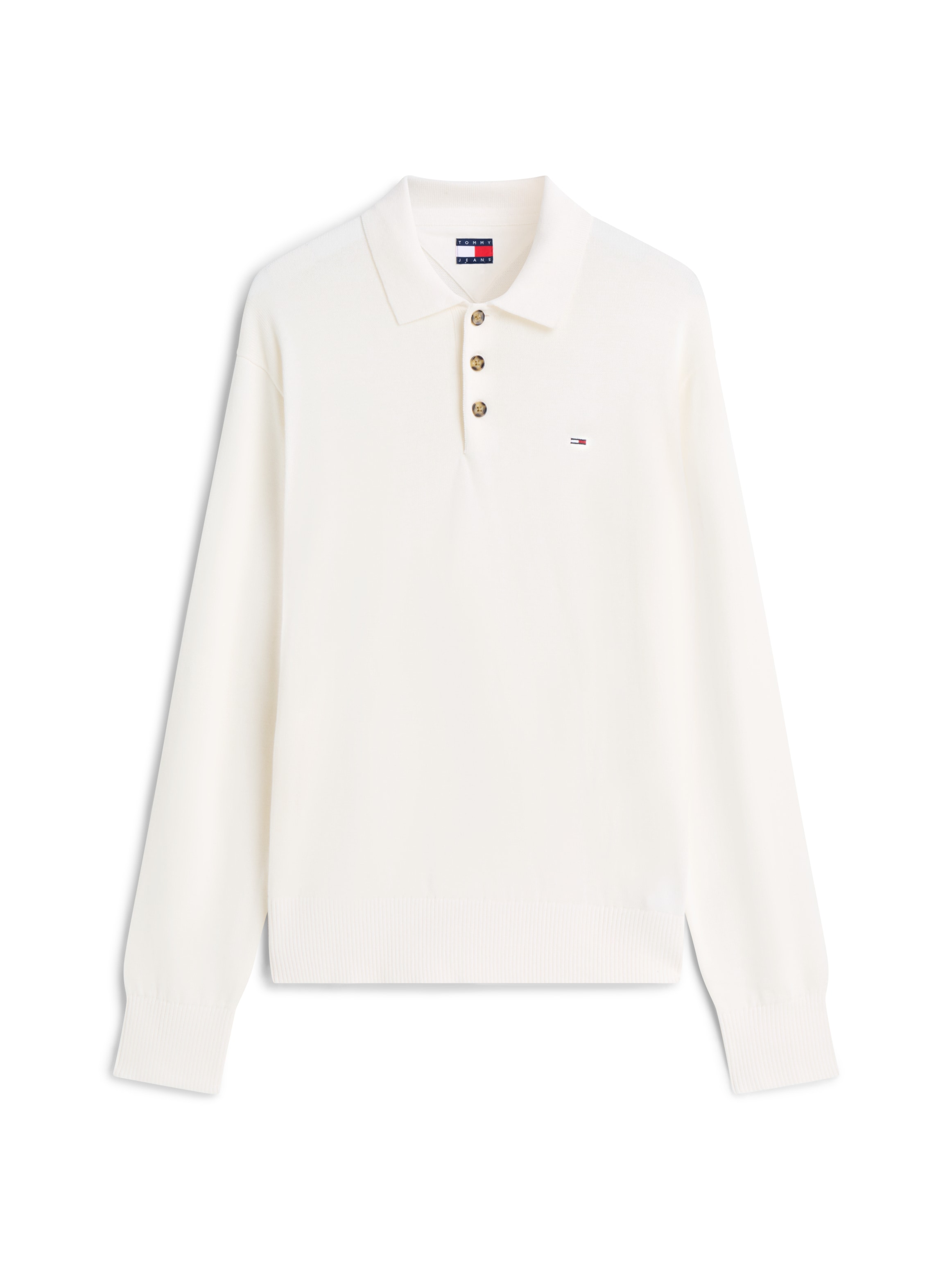Tommy Jeans Polokragenpullover »TJM SLIM ESSENTIAL POLO SWEATER« mit Logostickerei