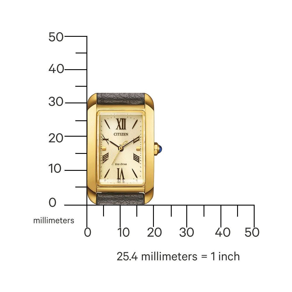 Citizen Solaruhr »Citizen L«, Armbanduhr, Damenuhr, Lederarmband, analog, Batterie-Entladungsanzeige