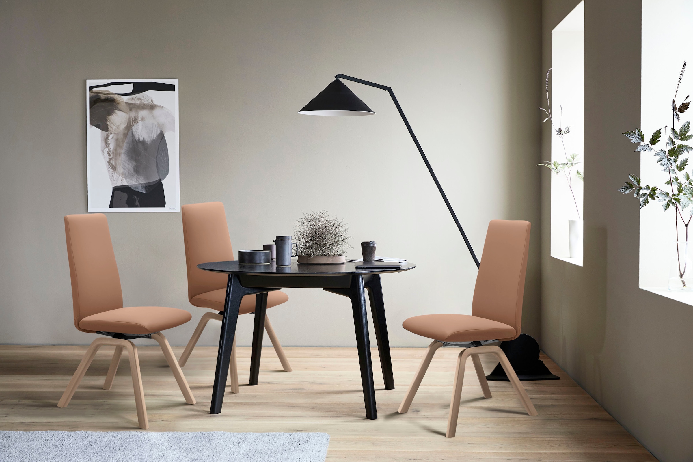 Stressless® Polsterstuhl »Laurel«, Leder BATICK, High Back, Größe M, mit schräggestellten Beinen in Eiche natur