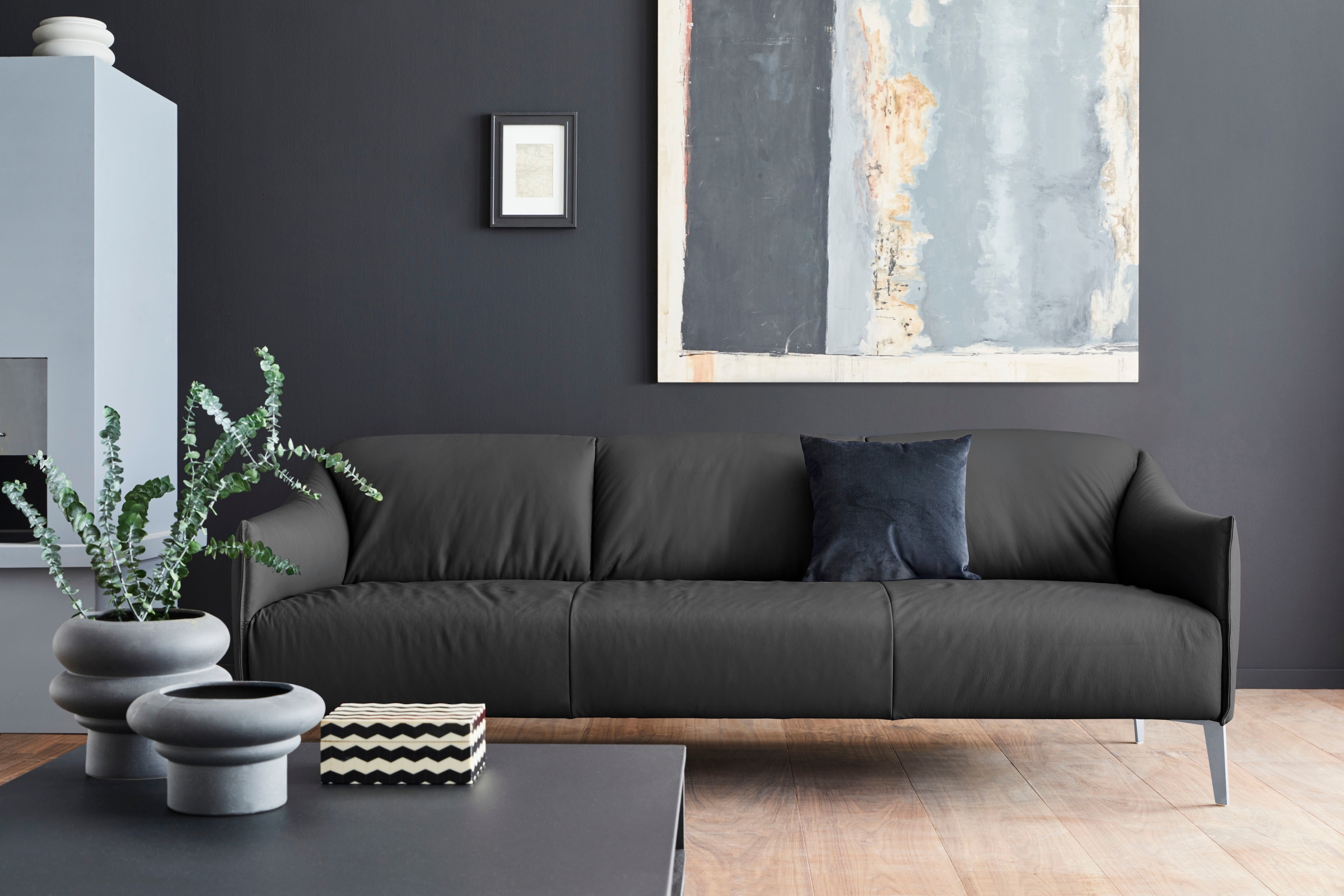 W.SCHILLIG 3-Sitzer »sally« mit Metall-Winkelfüßen in Silber matt, Breite 224 cm