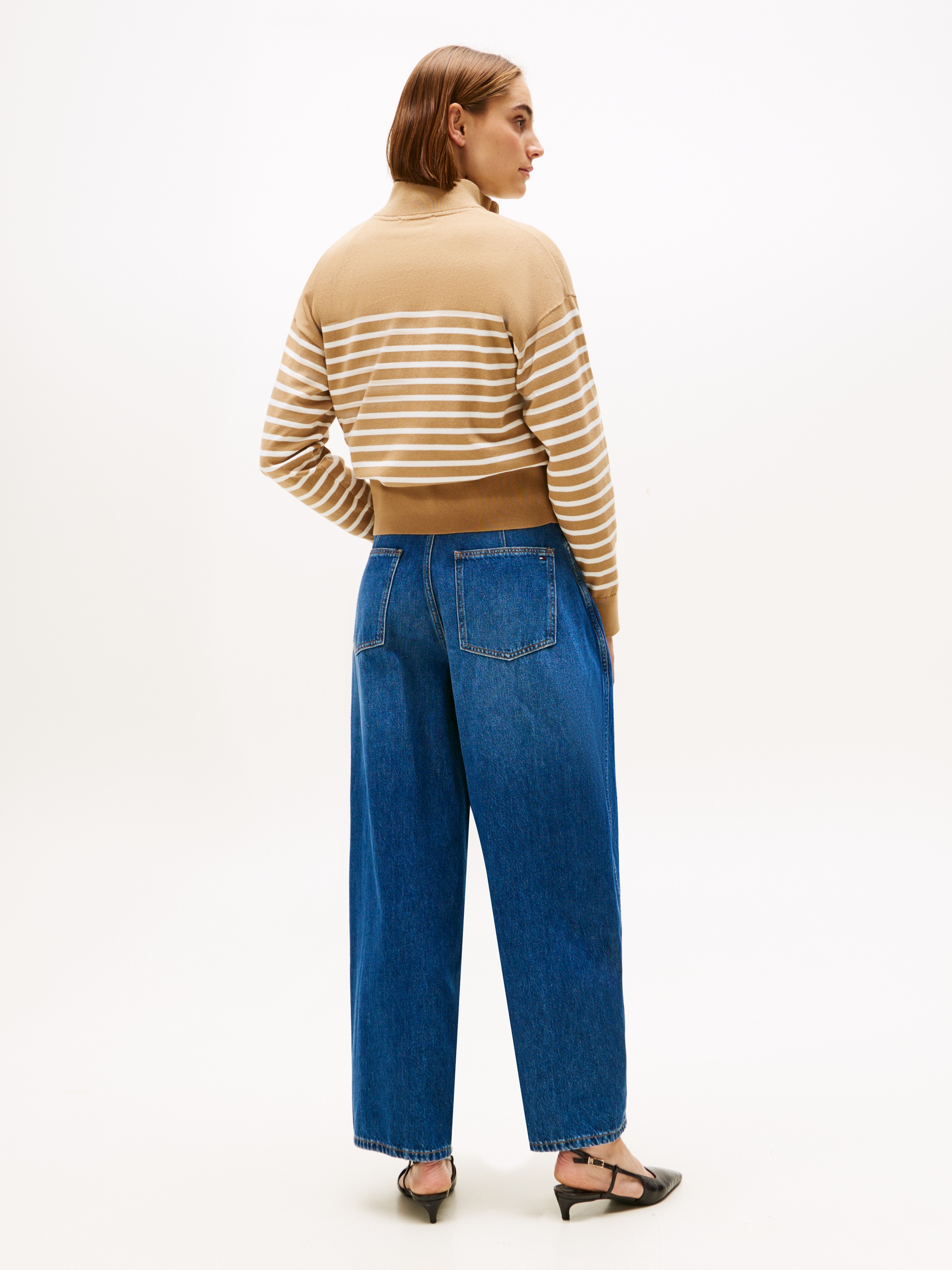 Tommy Hilfiger Strickpullover »CO JERSEY GOLD BTN MOCK-NK SWT« mit goldfarbenen Knöpfen