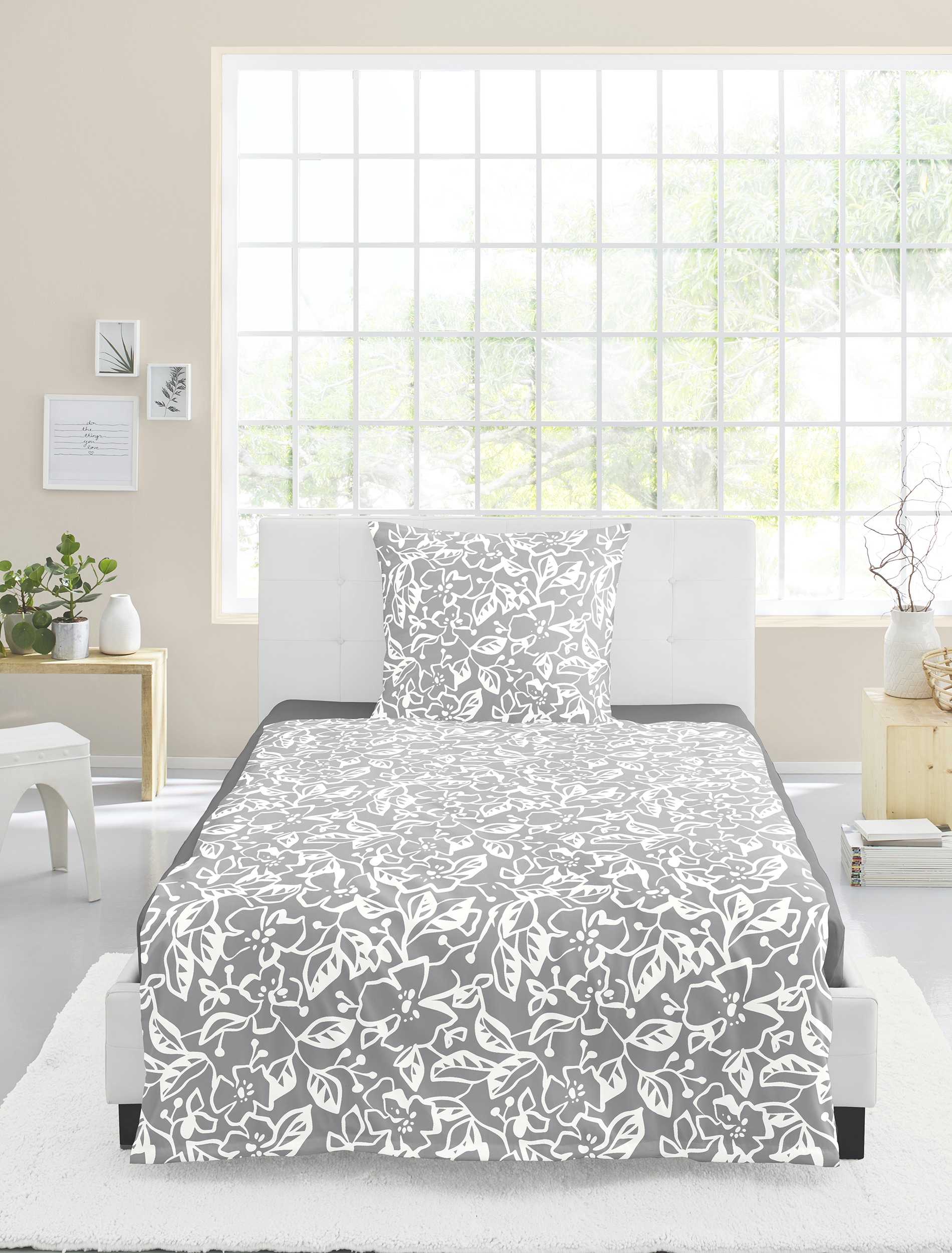 BIERBAUM Bettwäsche »4174« 2 Stk. tlg. Mako-Satin, 100 % Baumwolle, pflegeleicht