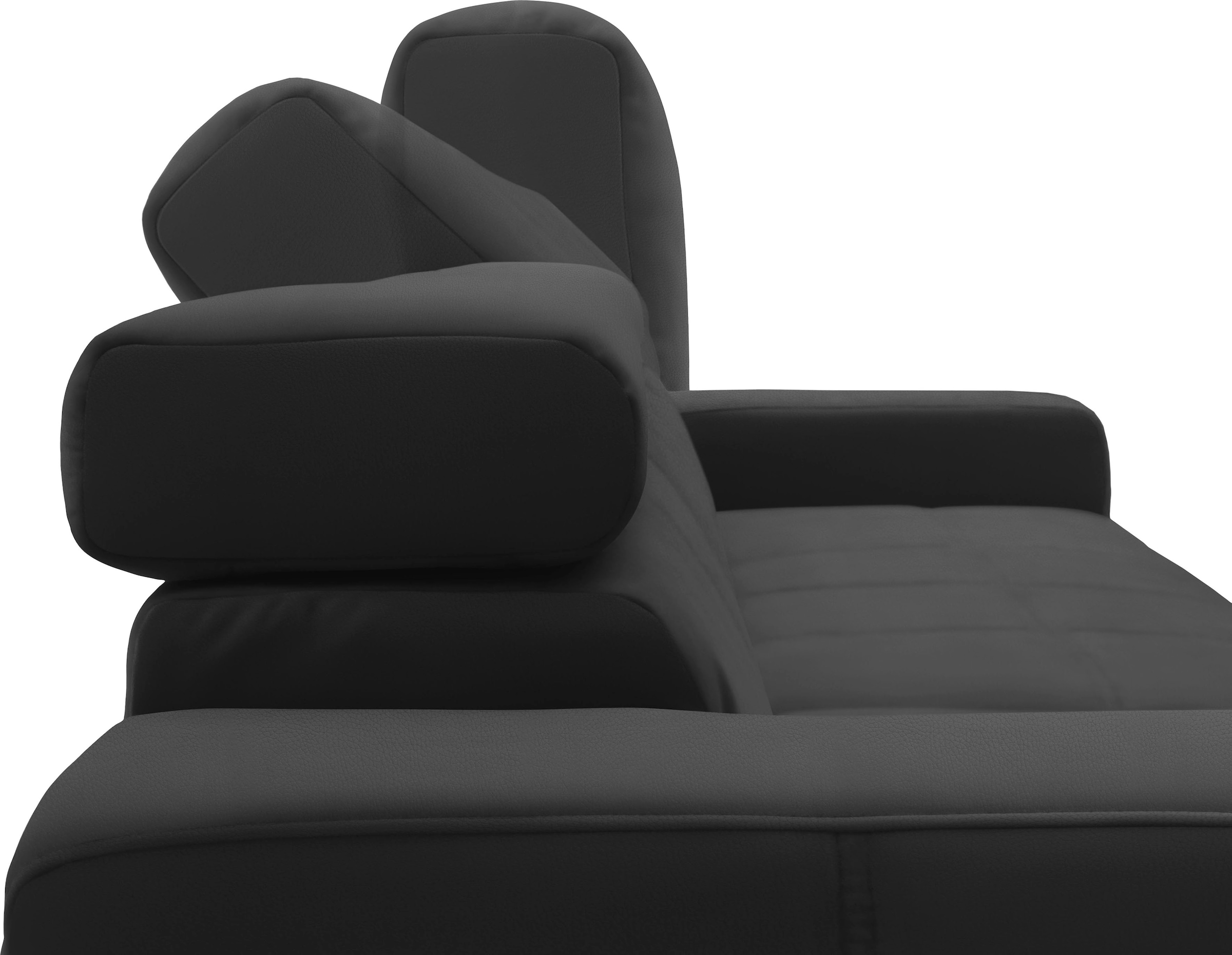 DOMO collection Ecksofa »Brandon Sitzbelastung 140 kg, große Ausführung, B/T/H: 289/177/80 cm«, mit Kopfteilverstellung, wahlweise Sitztiefenverstellung, L-Form