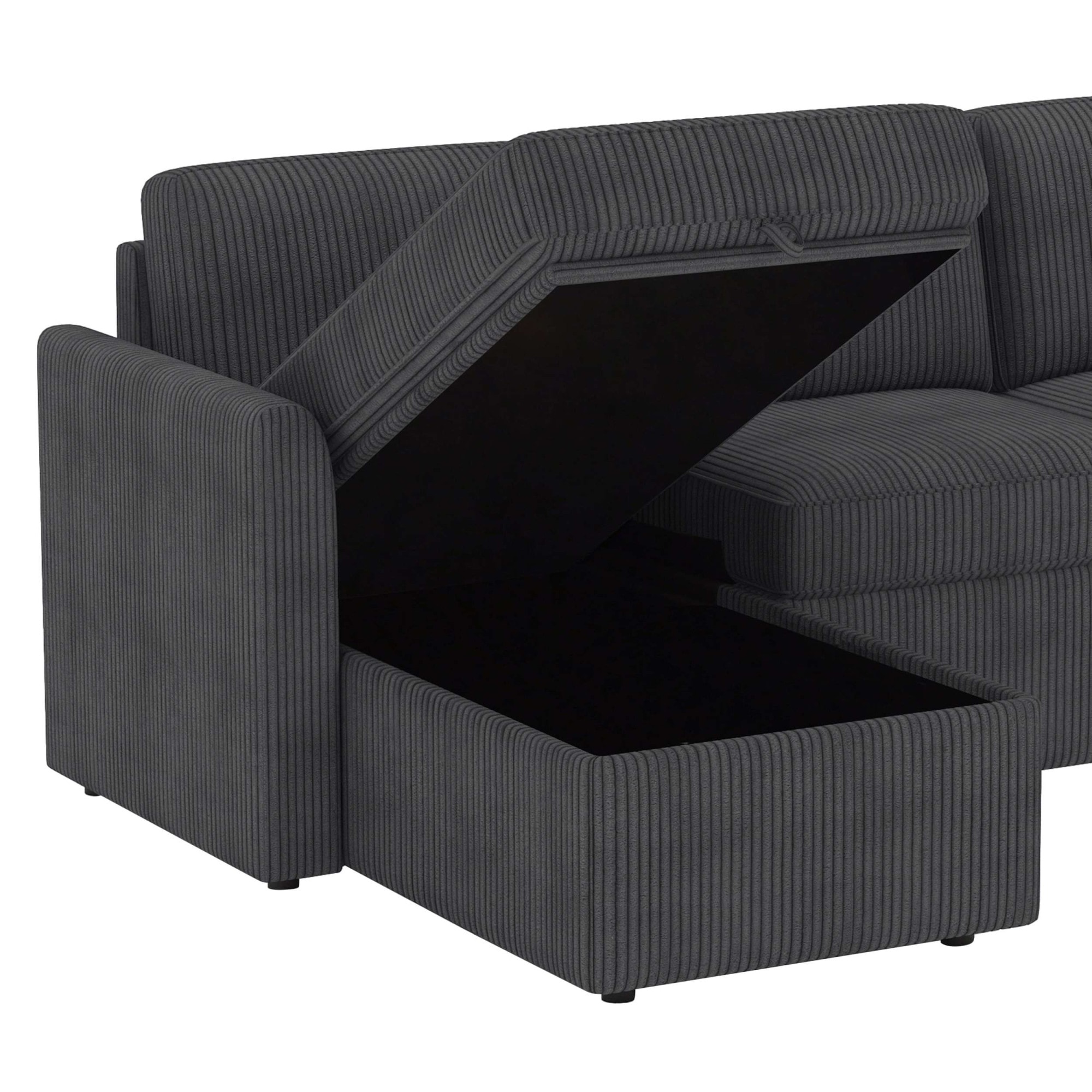 Dorel Home Ecksofa »NORDHUS, L-Form, 200 cm, Recamiere rechts/links montierbar« mit Stauraum, softer Cord-Bezug