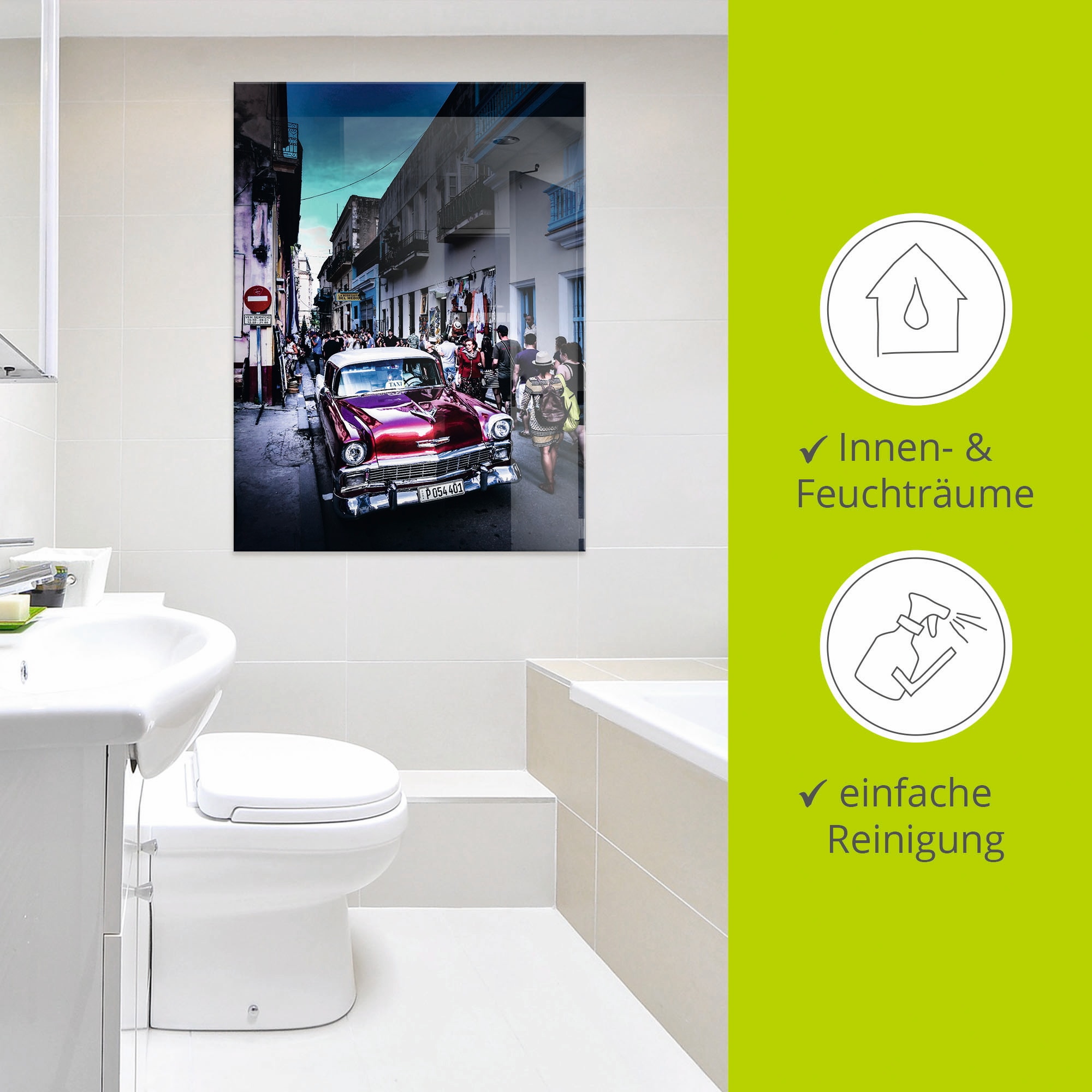 Artland Glasbild »Leben in Havanna« Auto 1 Stk. tlg. in verschiedenen Größen