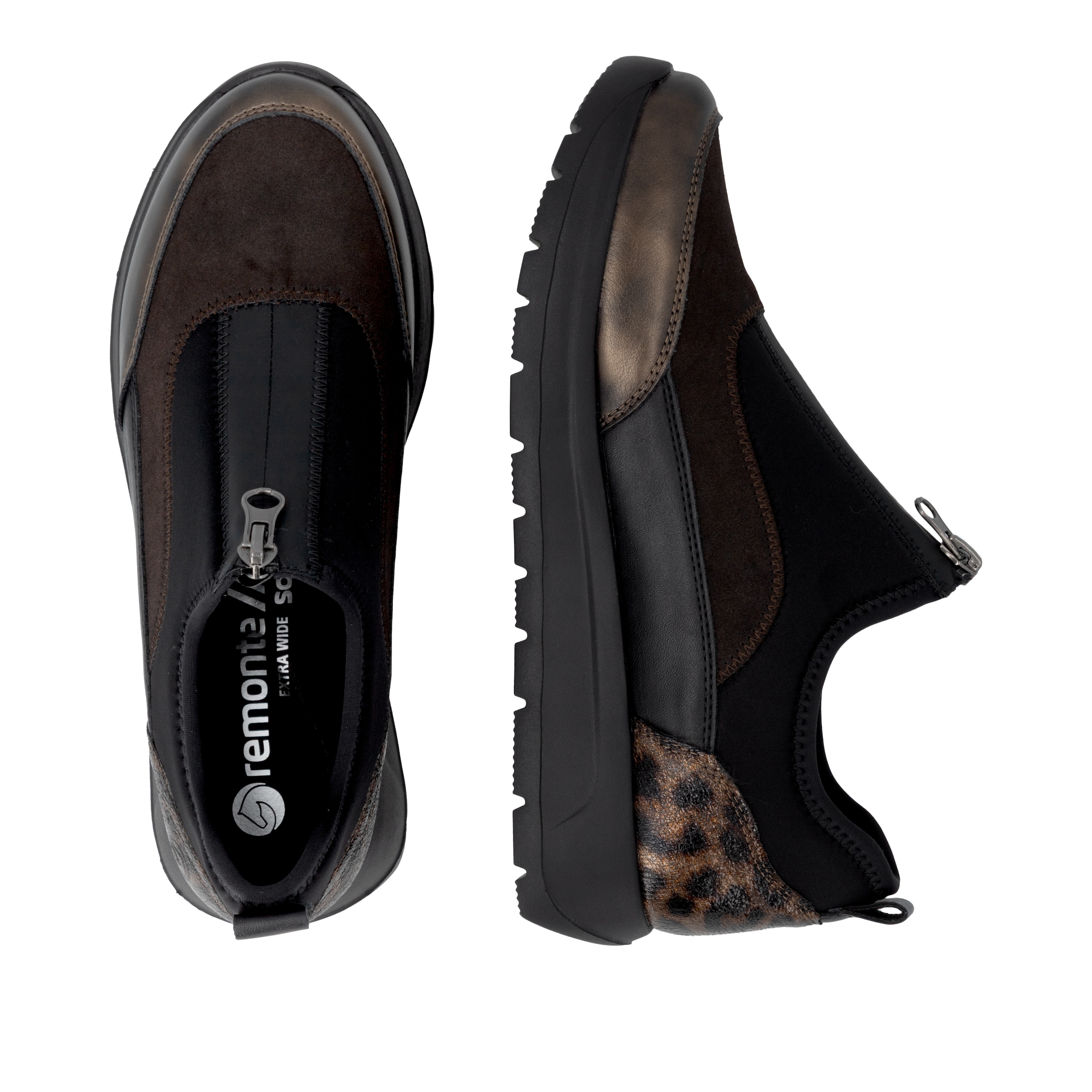 Remonte Slip-On Sneaker  Casual-Schlupfschuh, Slipper mit Reißverschluss vorne