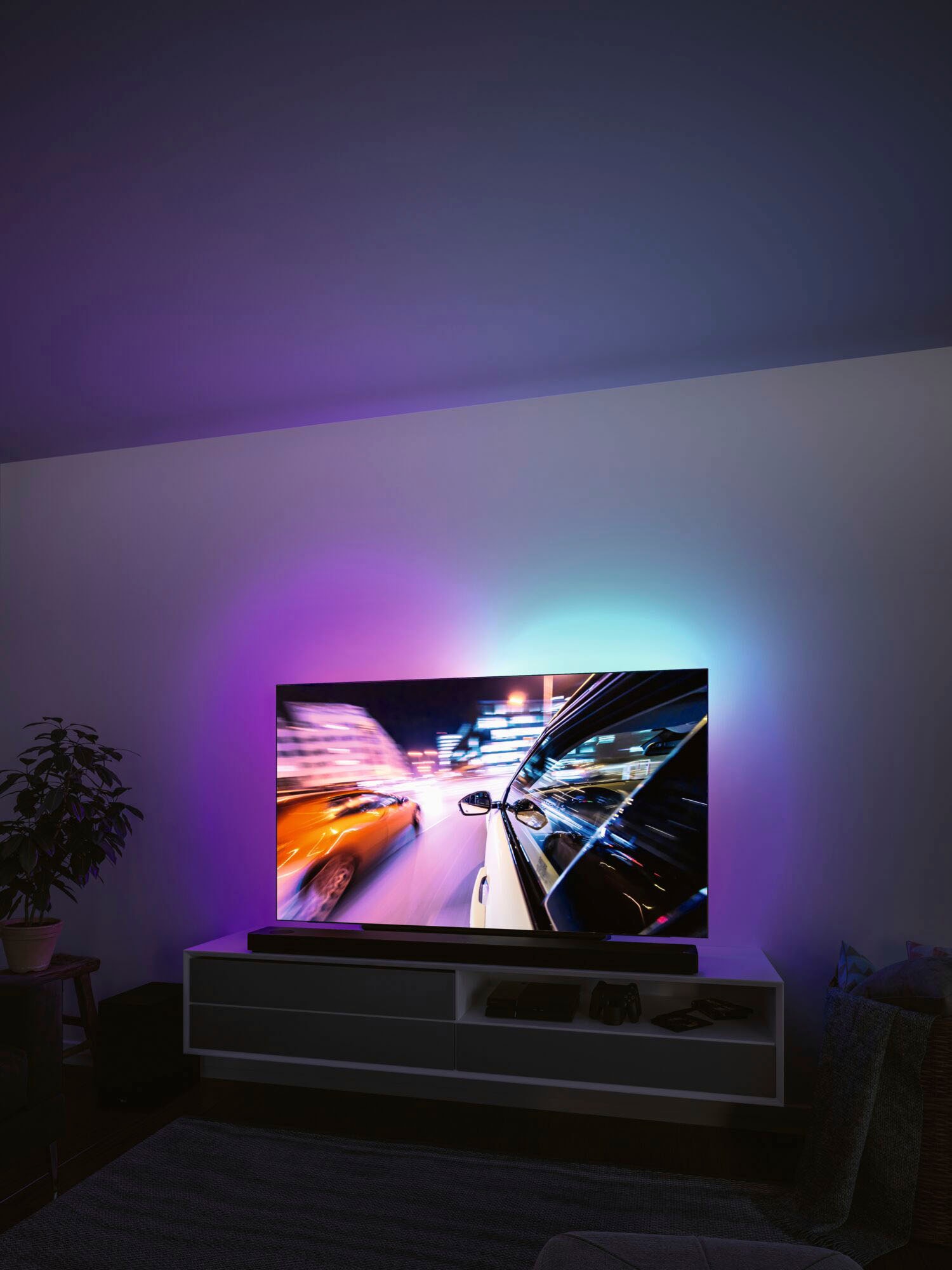 Paulmann LED-Streifen »USB LED Strip TV-Beleuchtung 55 Zoll 2m Dynamic Rainbow RGB 3,5W«, 1 St.-flammig