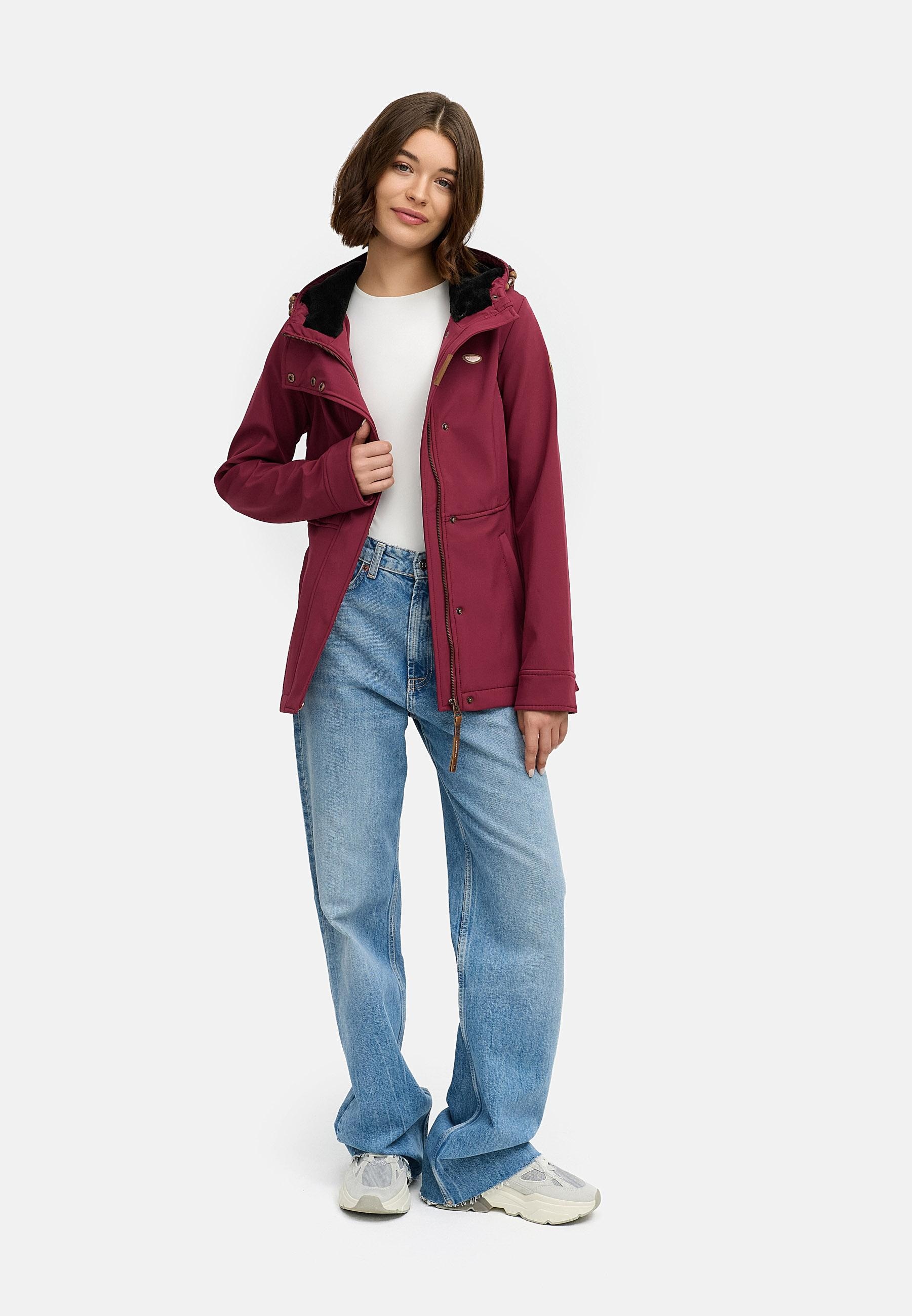 Ragwear Softshelljacke »Softshelljacke Yba« mit Kapuze sportliche Damen Outdoorjacke mit Kapuze