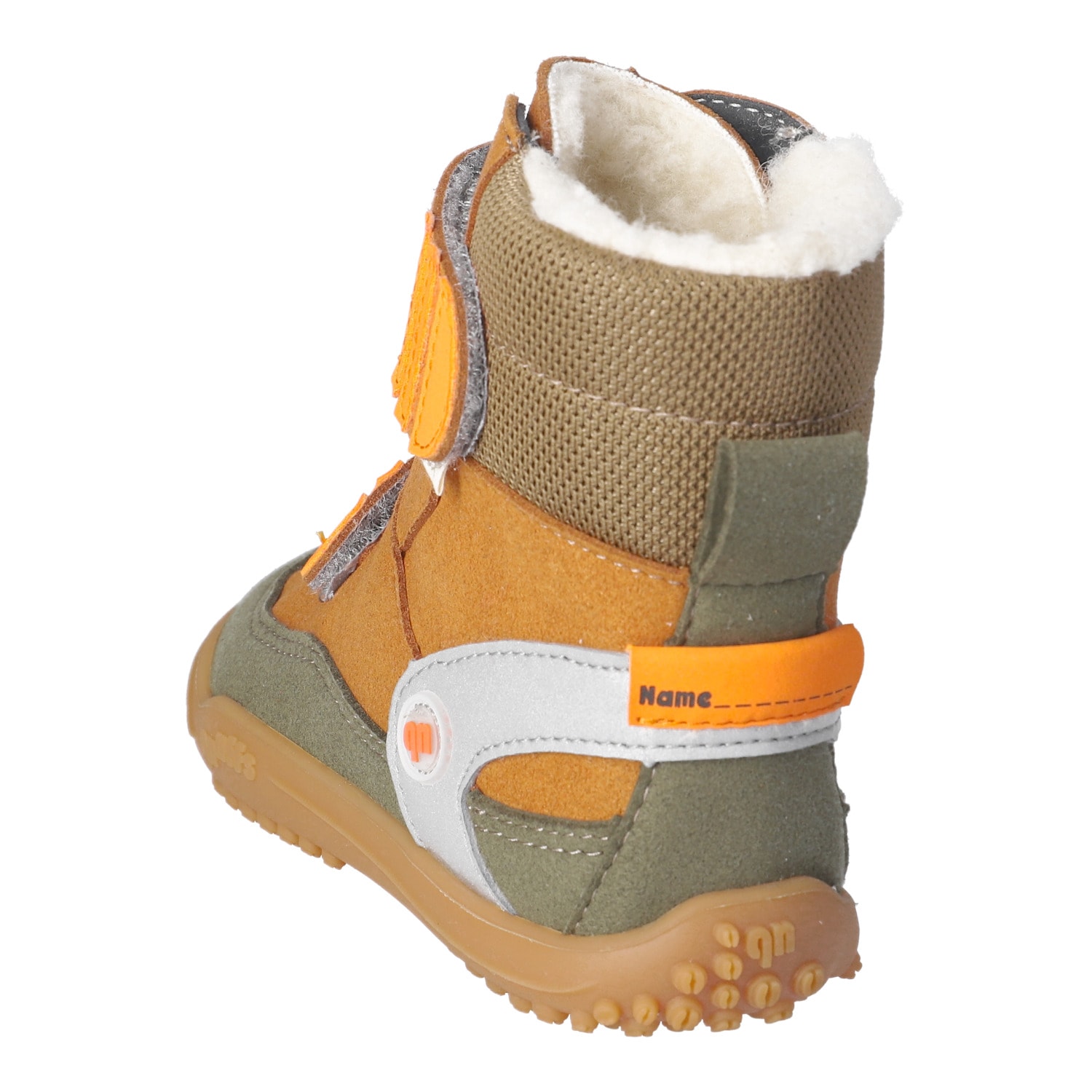 qnuffs Barfußschuh »TANNE«  Klettboots, Winterboots mit praktischem Namensschild an der Ferse