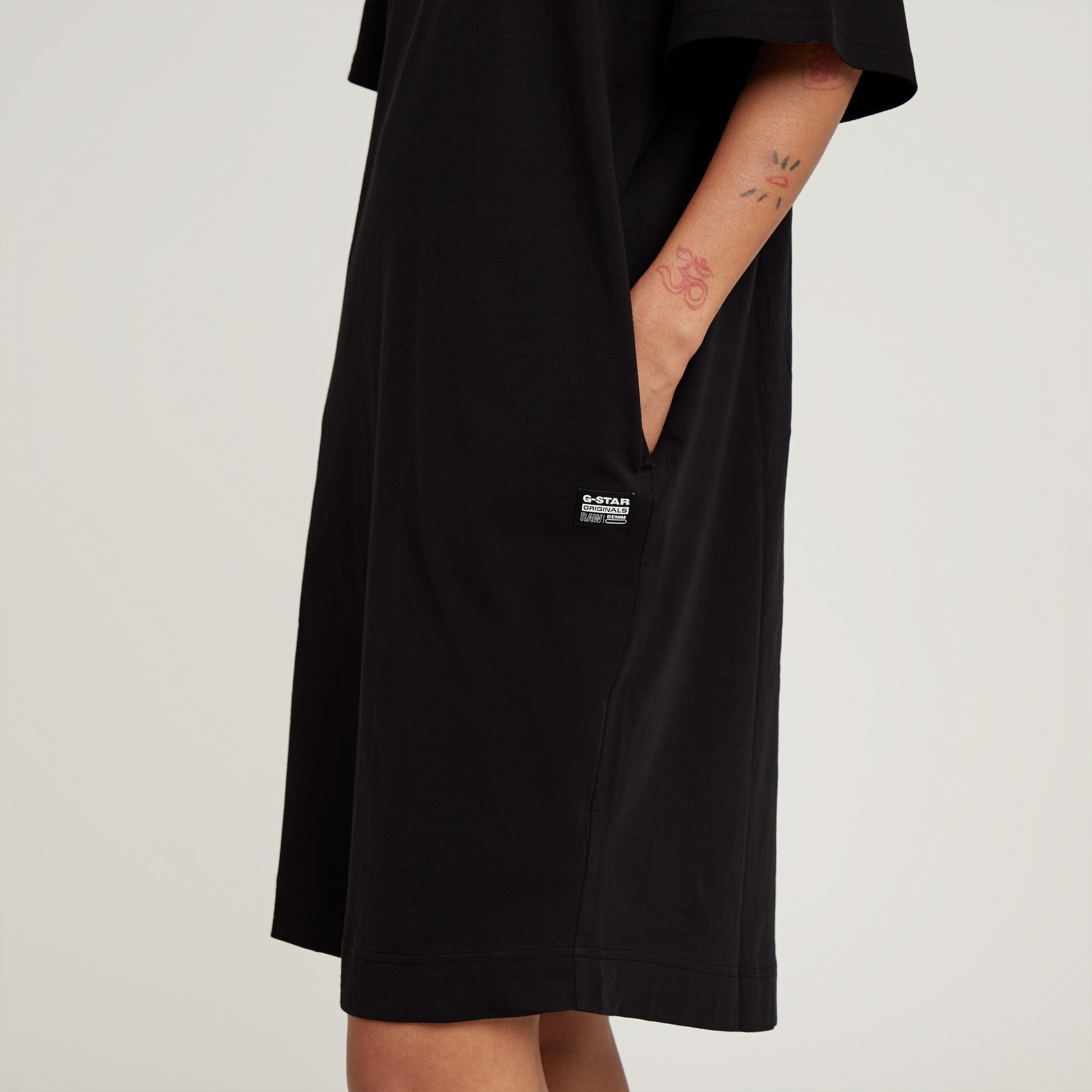 G-STAR Shirtkleid »Saddle sl loose t dress wmn«, mit Logo Stickerei