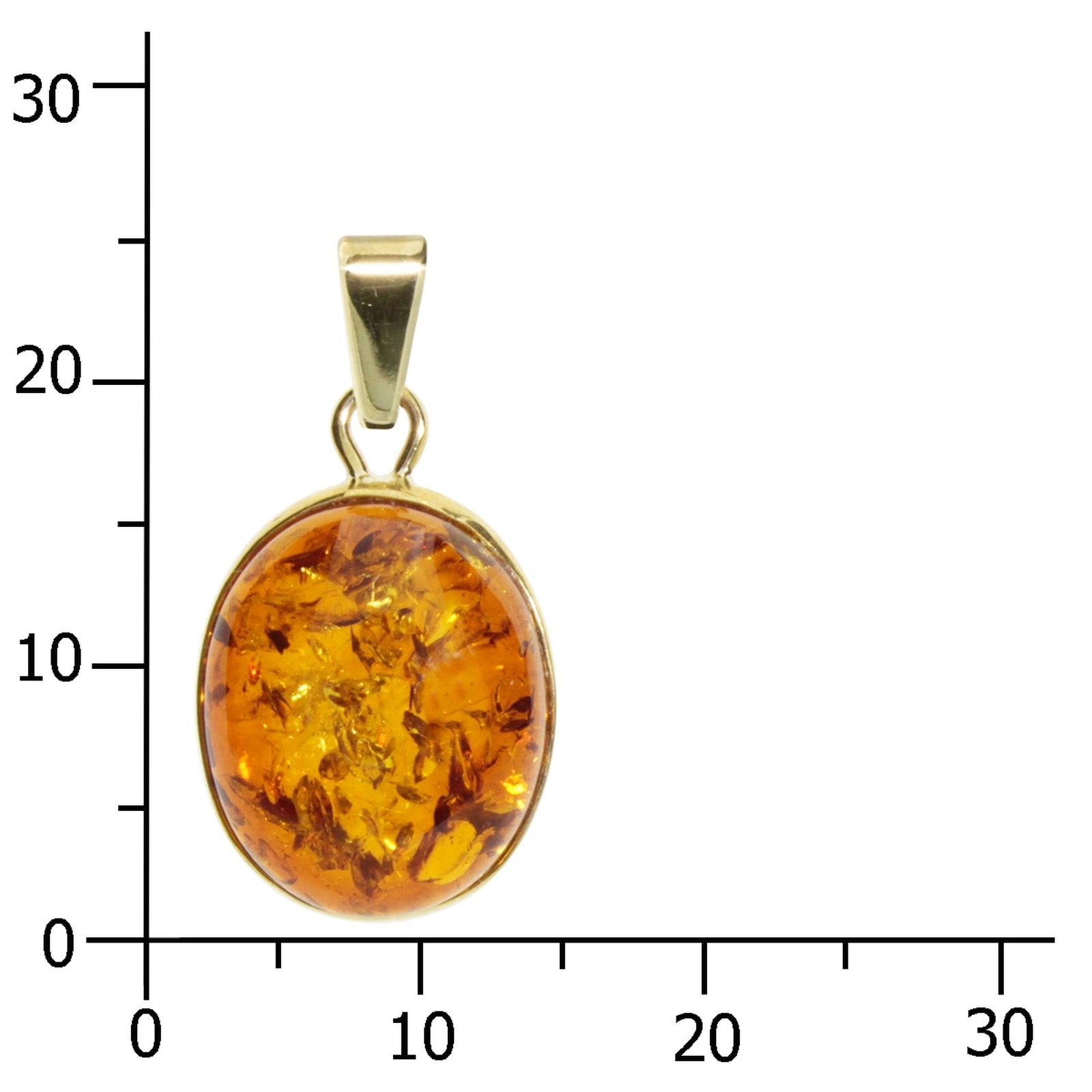 OSTSEE-SCHMUCK Kettenanhänger »- Classic 16x12 mm - Gold 333/000 - Bernstein«