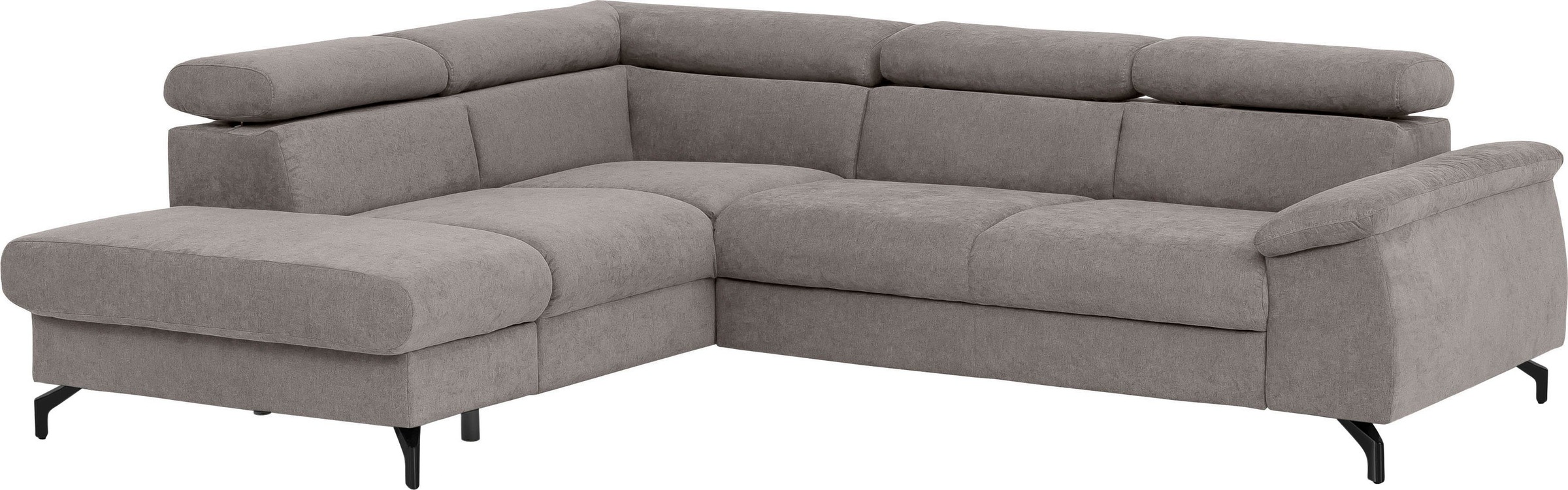 COTTA Polstergarnitur »Komaris L-Form«, (Set), Set bestehend aus: Ecksofa mit Kopfteilverstellung & Hocker