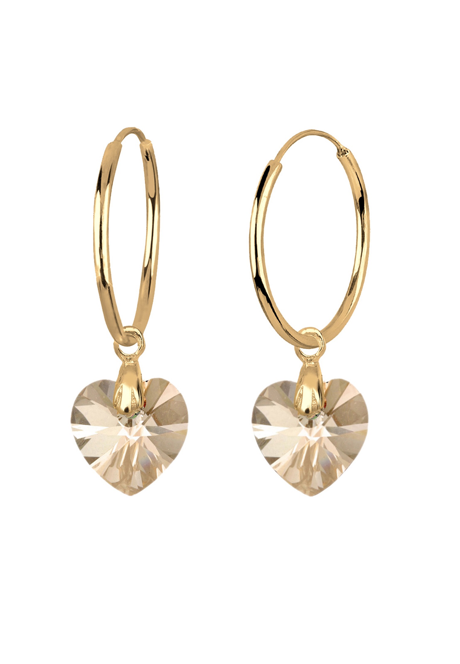 Elli Paar Creolen »Ohrringe Herz Creolen Kristalle Liebe«